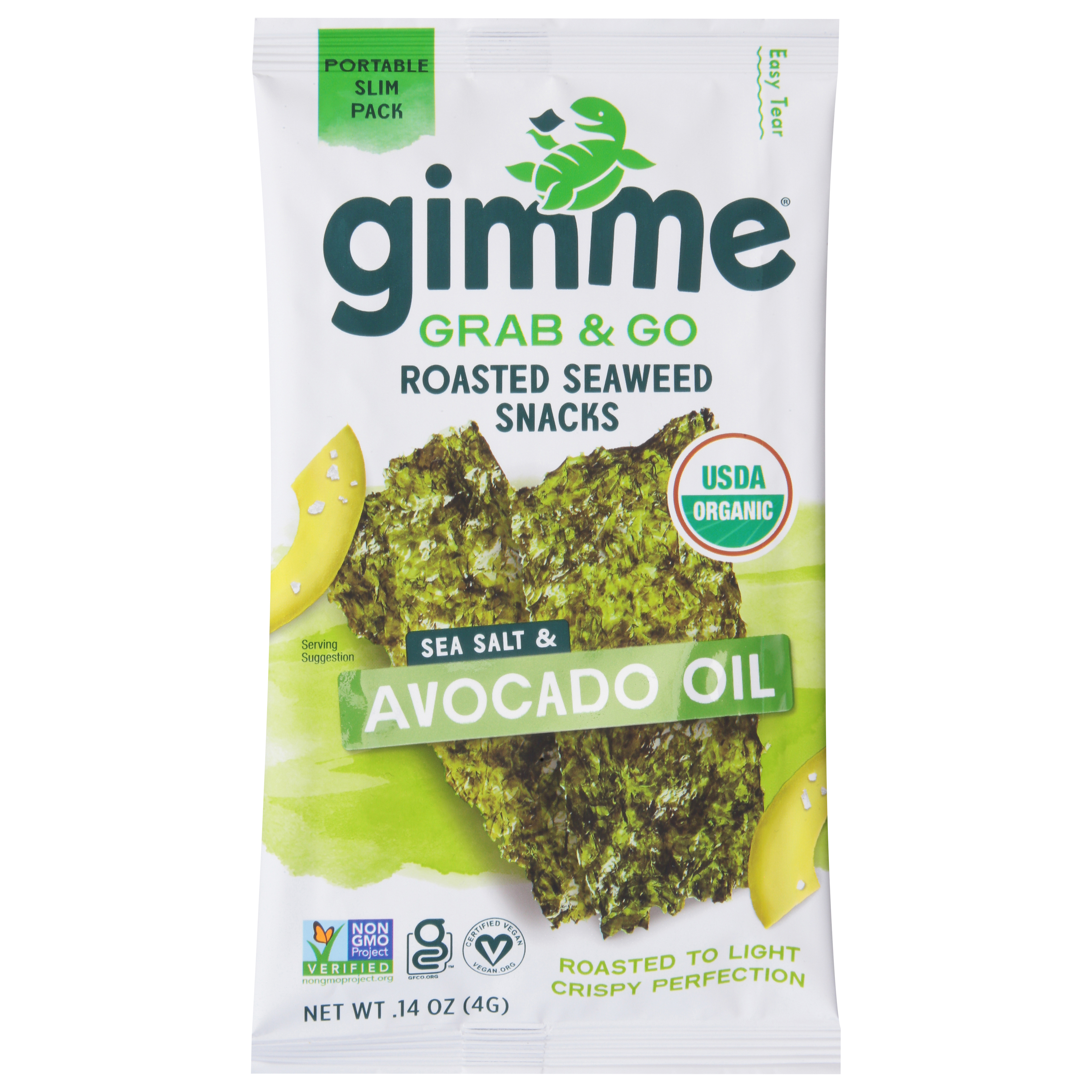 gimMe Grab & Go Roasted Sea Salt & Avocado Oil Seaweed Snacks