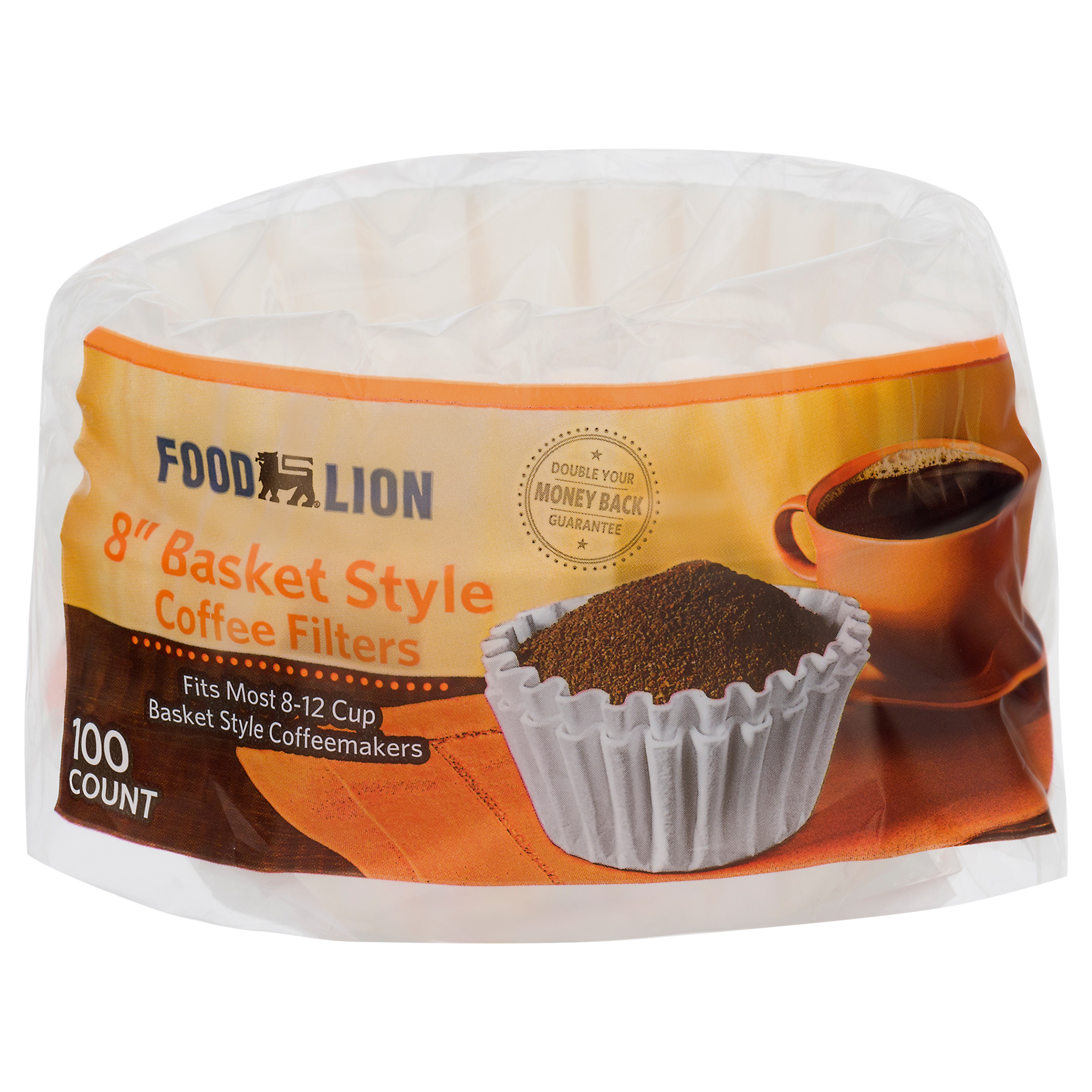 Food Lion 8 Inch Basket Style Coffee Filters 100 ea Bag