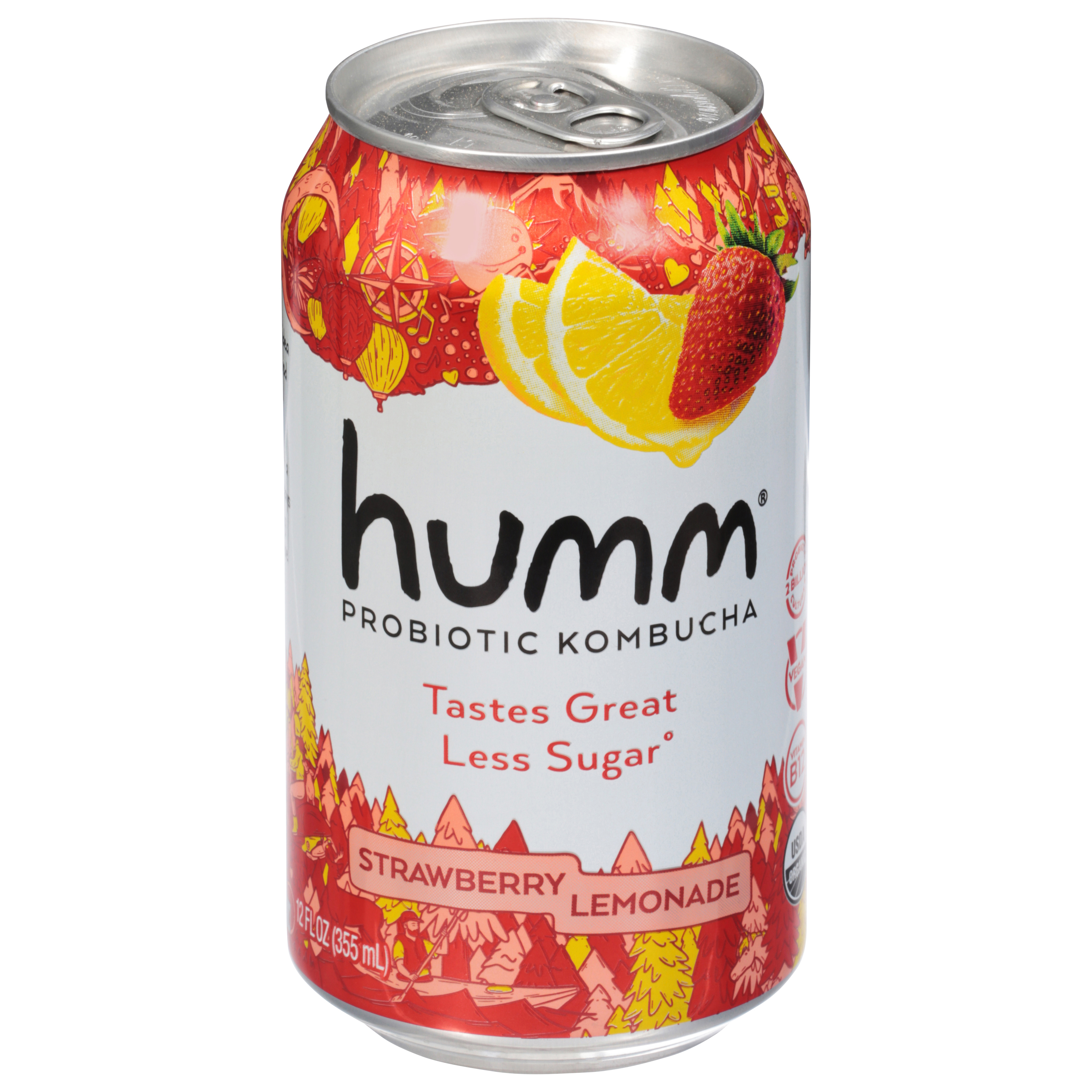 Humm Probiotic Strawberry Lemonade Kombucha