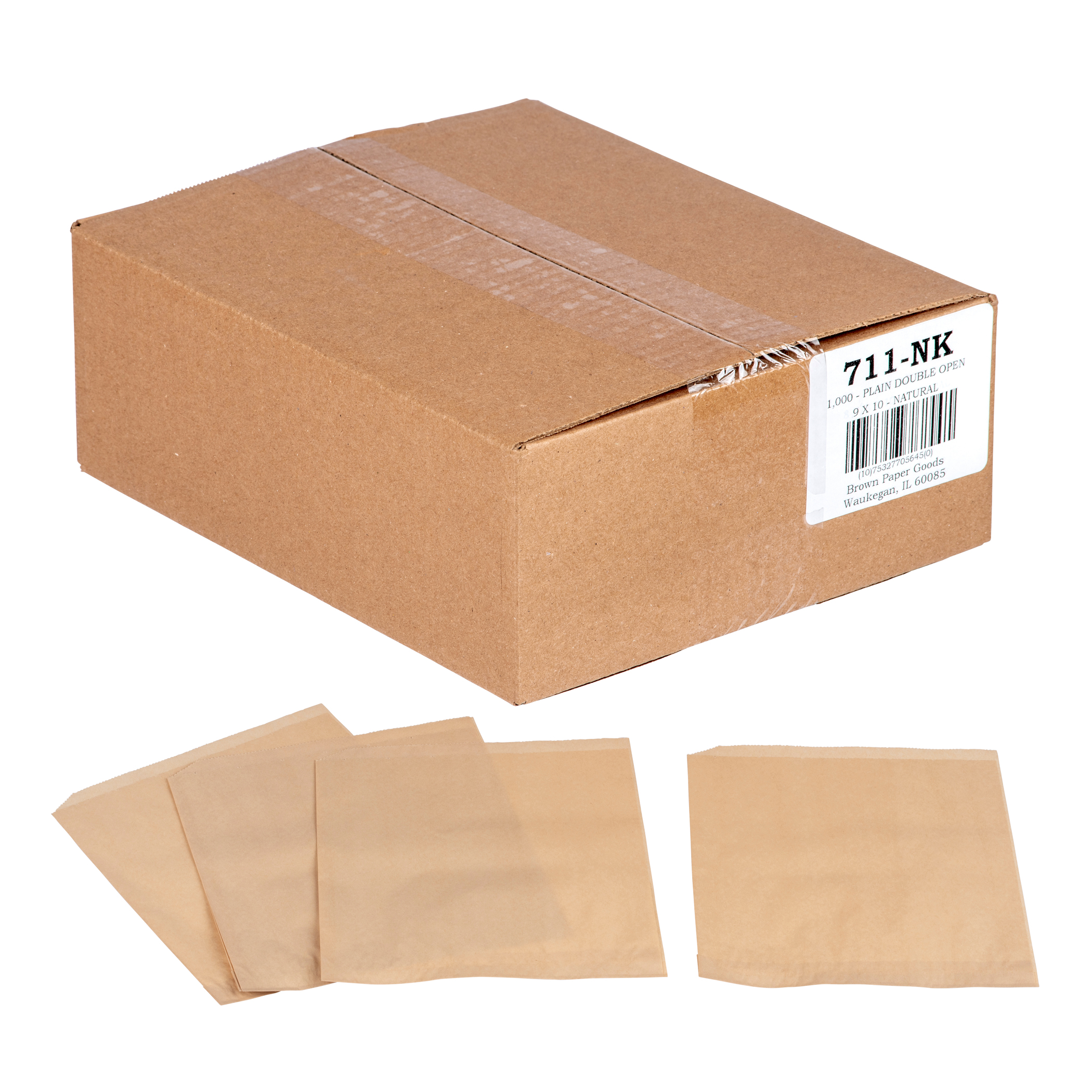 9x10 Plain Natural Double Opening Bag 1M/cs