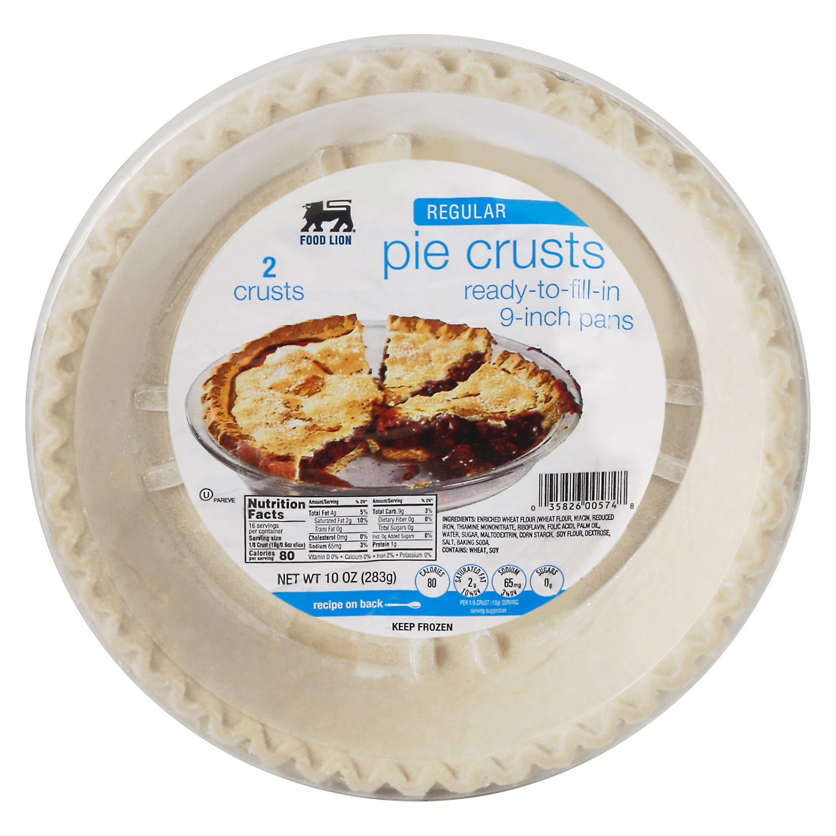 Food Lion Regular Pie Crusts 2 crusts