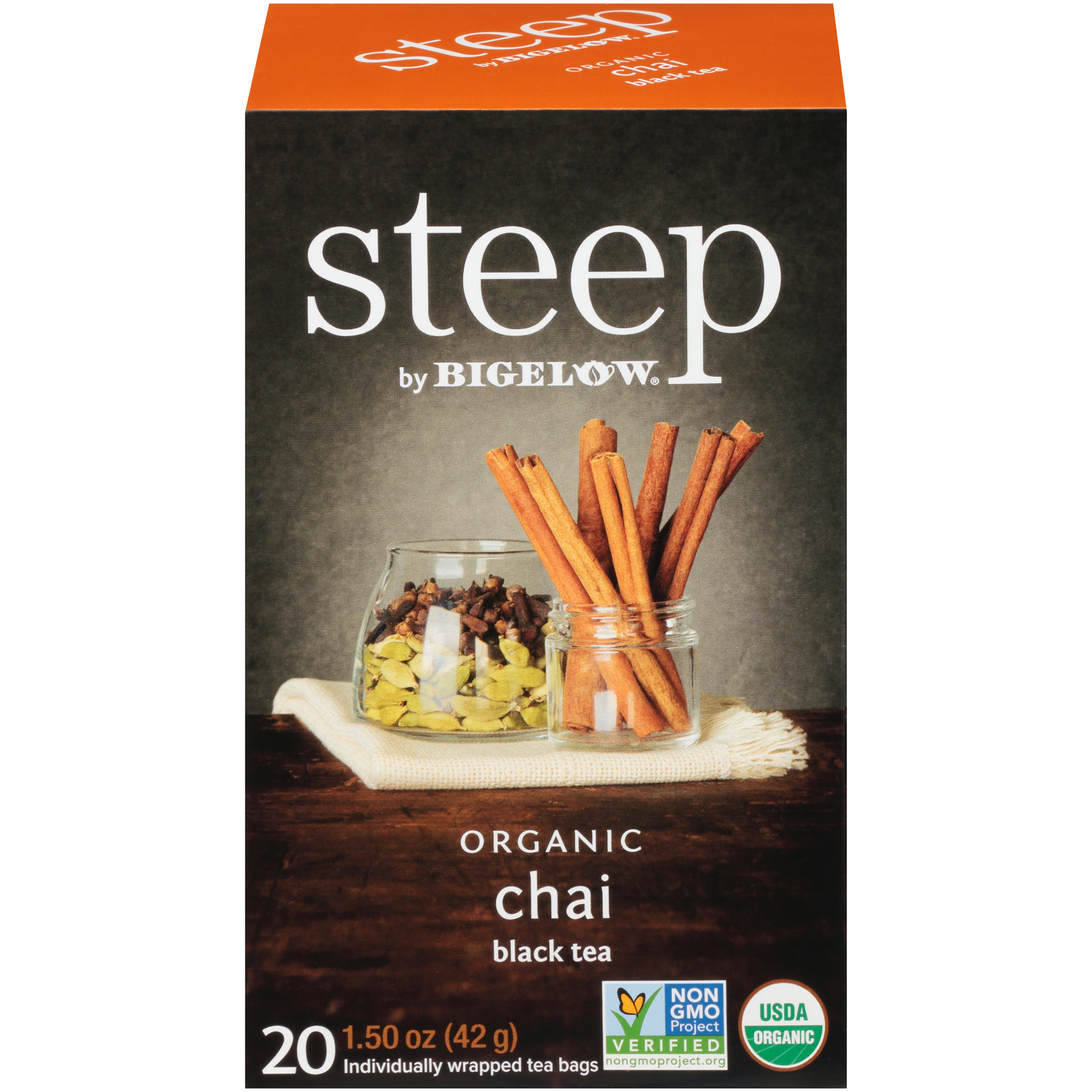 Steep by Bigelow® Organic Chai Black Tea Bags 20 ct Wrappers