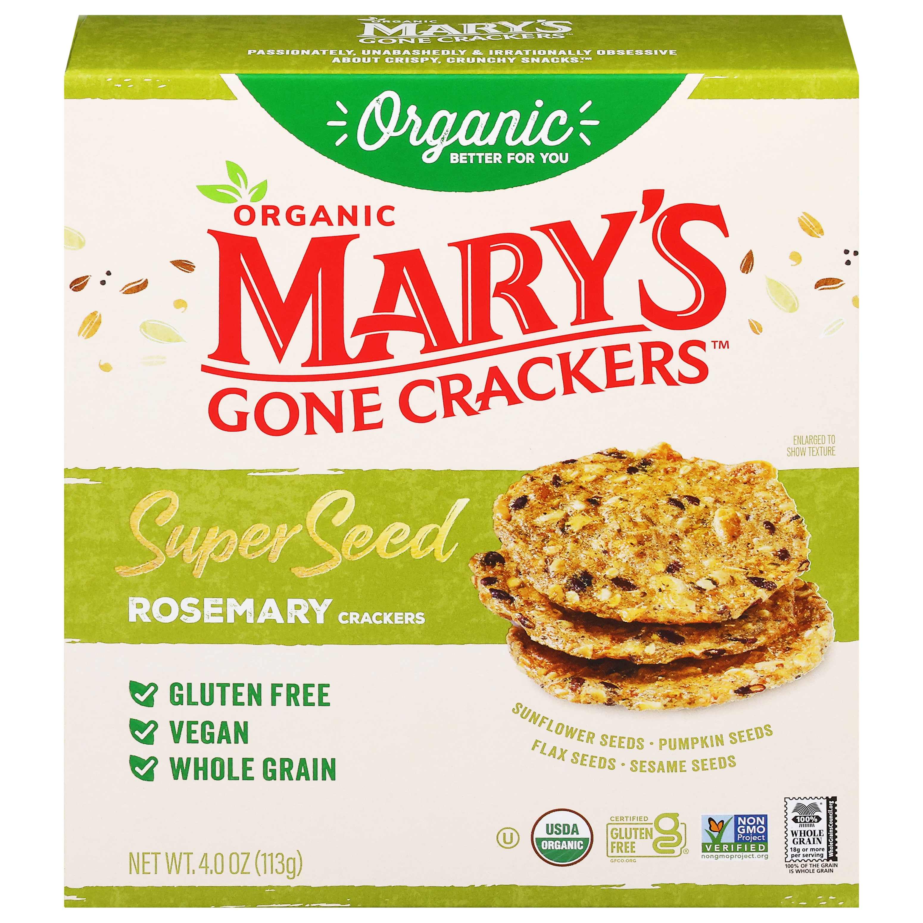 Mary`s Gone Crackers Rosemary Super Seed Crackers