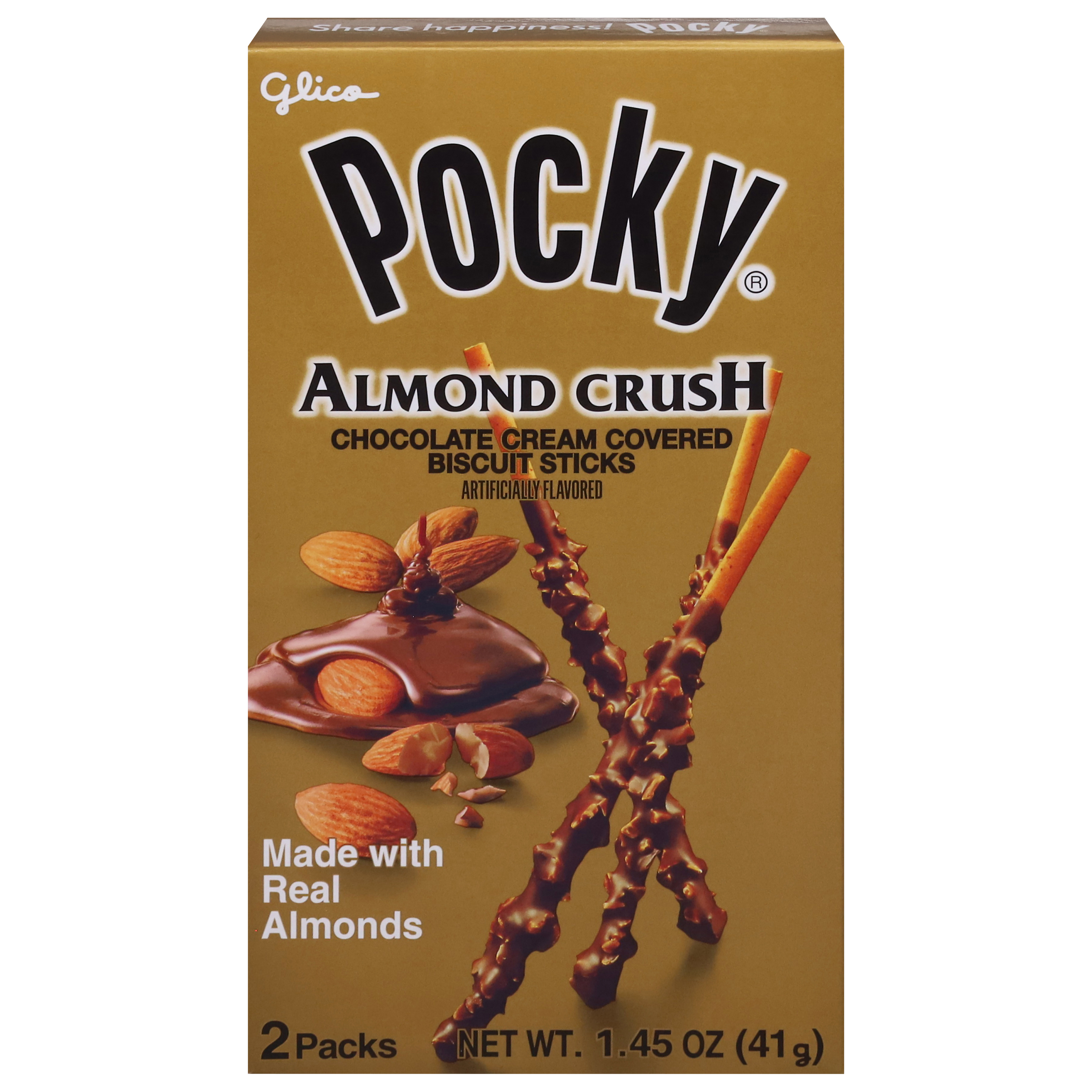 Pocky Chocolate Cream Covered Almond Crush Biscuit Sticks