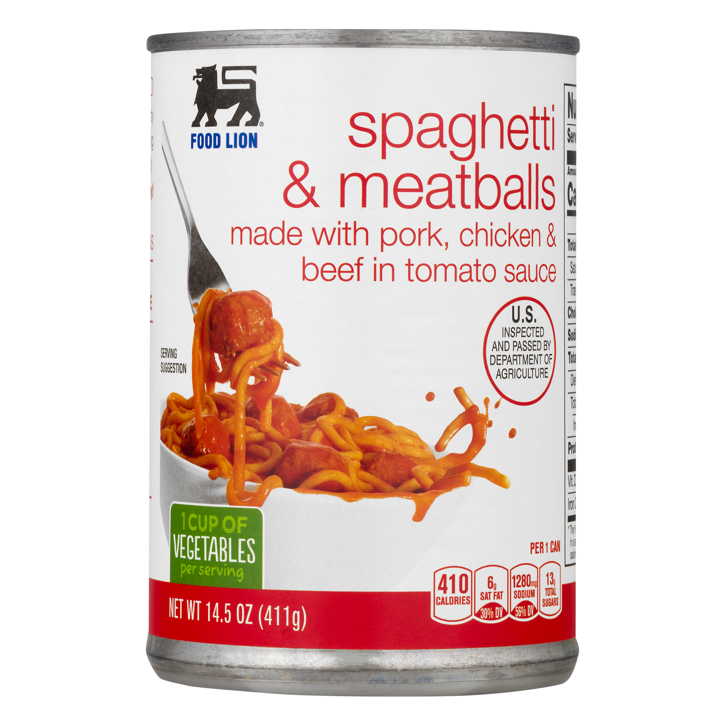 Food Lion Spaghetti Meatballs Can