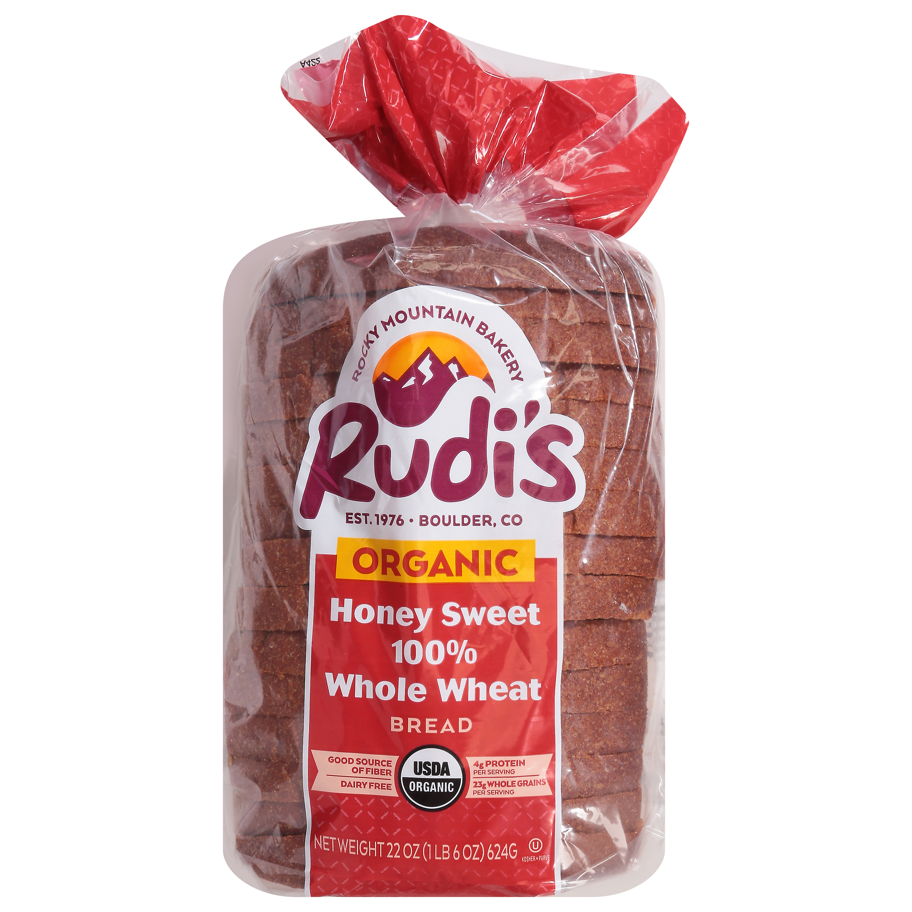 Rudi's 100% Whole Wheat Organic Honey Sweet Bread
