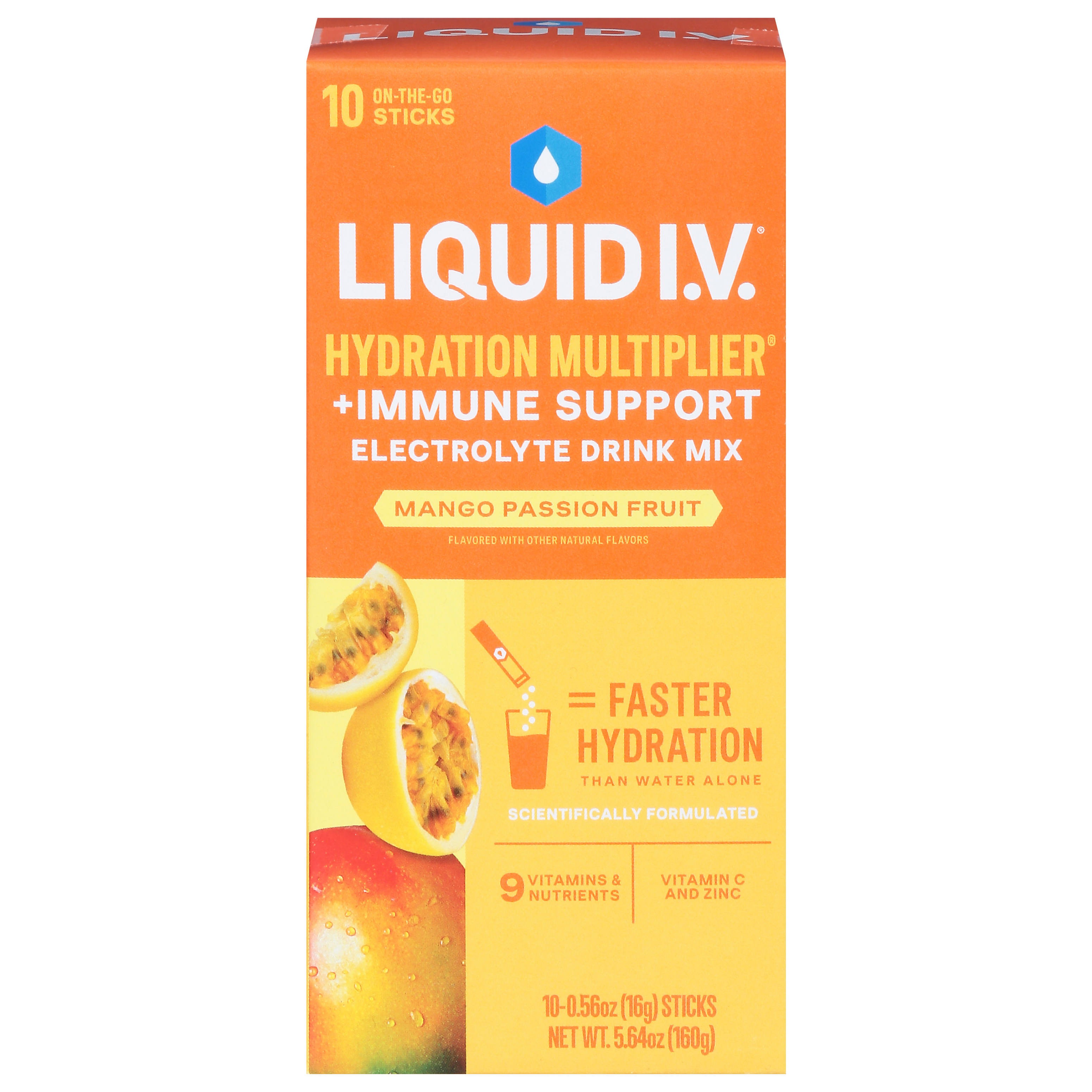 Liquid I.V. Hydration Multiplier +Immune Support Mango Passion Fruit Electrolyte Drink Mix