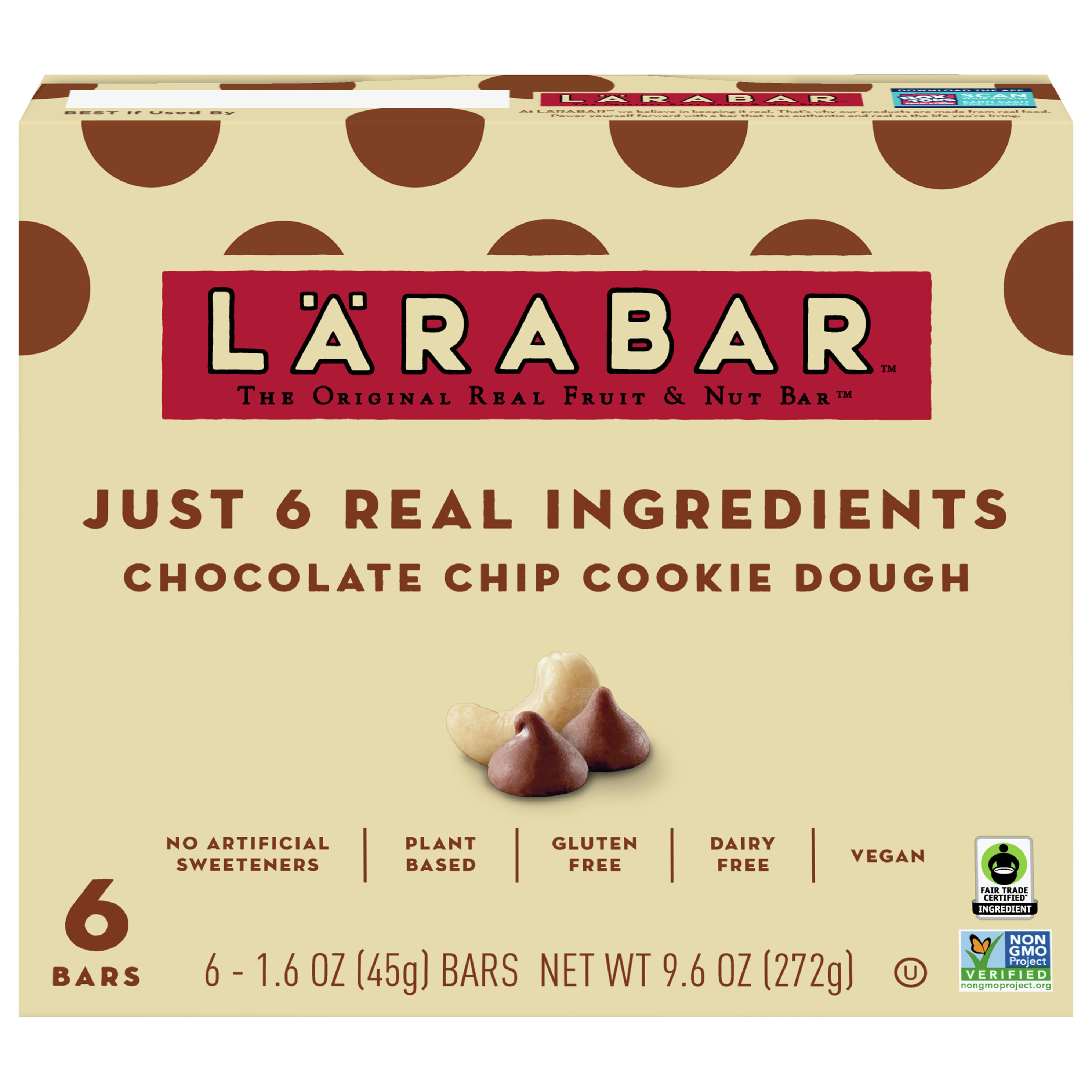 Larabar Chocolate Chip Cookie Dough, Gluten Free Vegan Fruit Nut Bars,