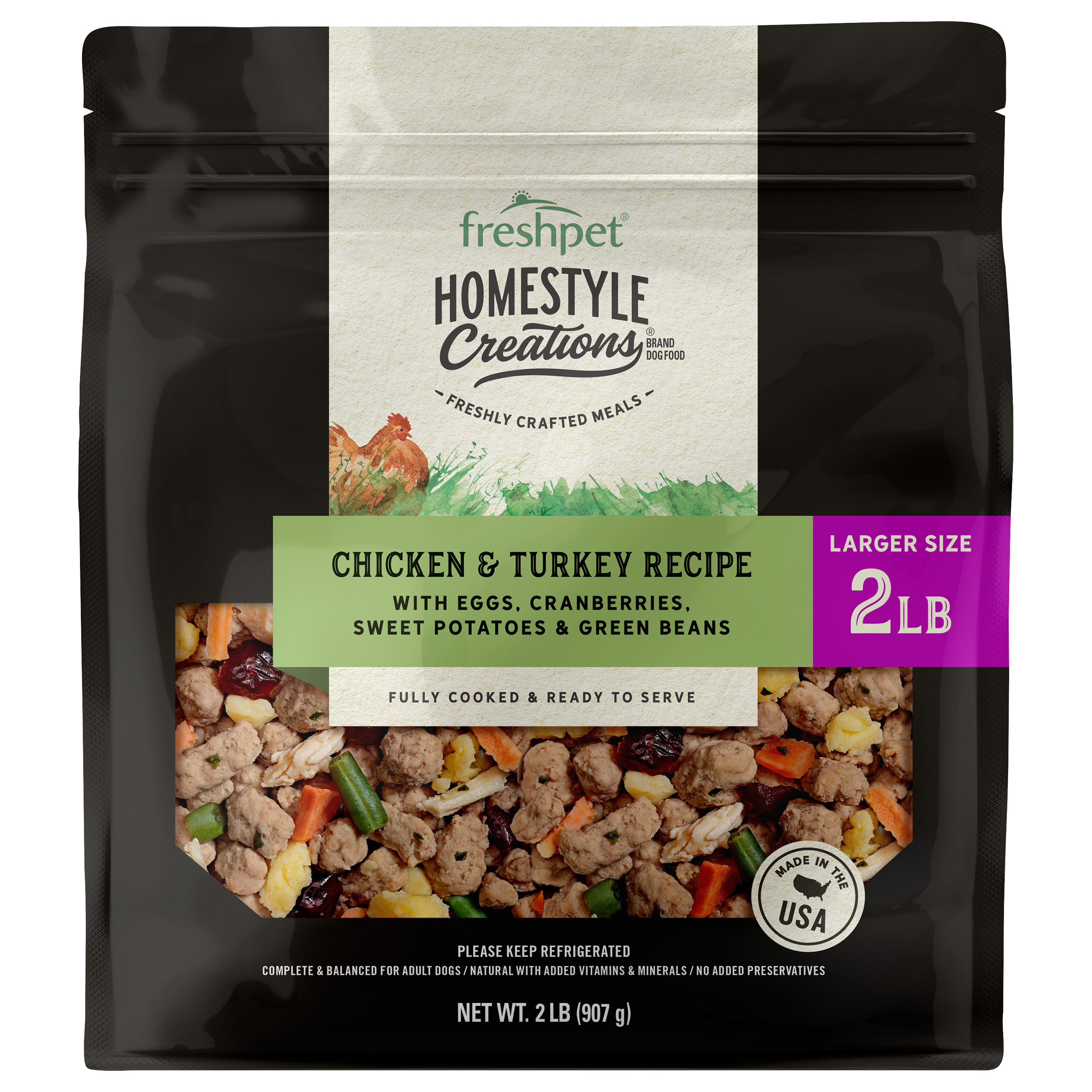 Freshpet Homestyle Creations Chicken & Turkey with Veggies Fresh Dog Food,