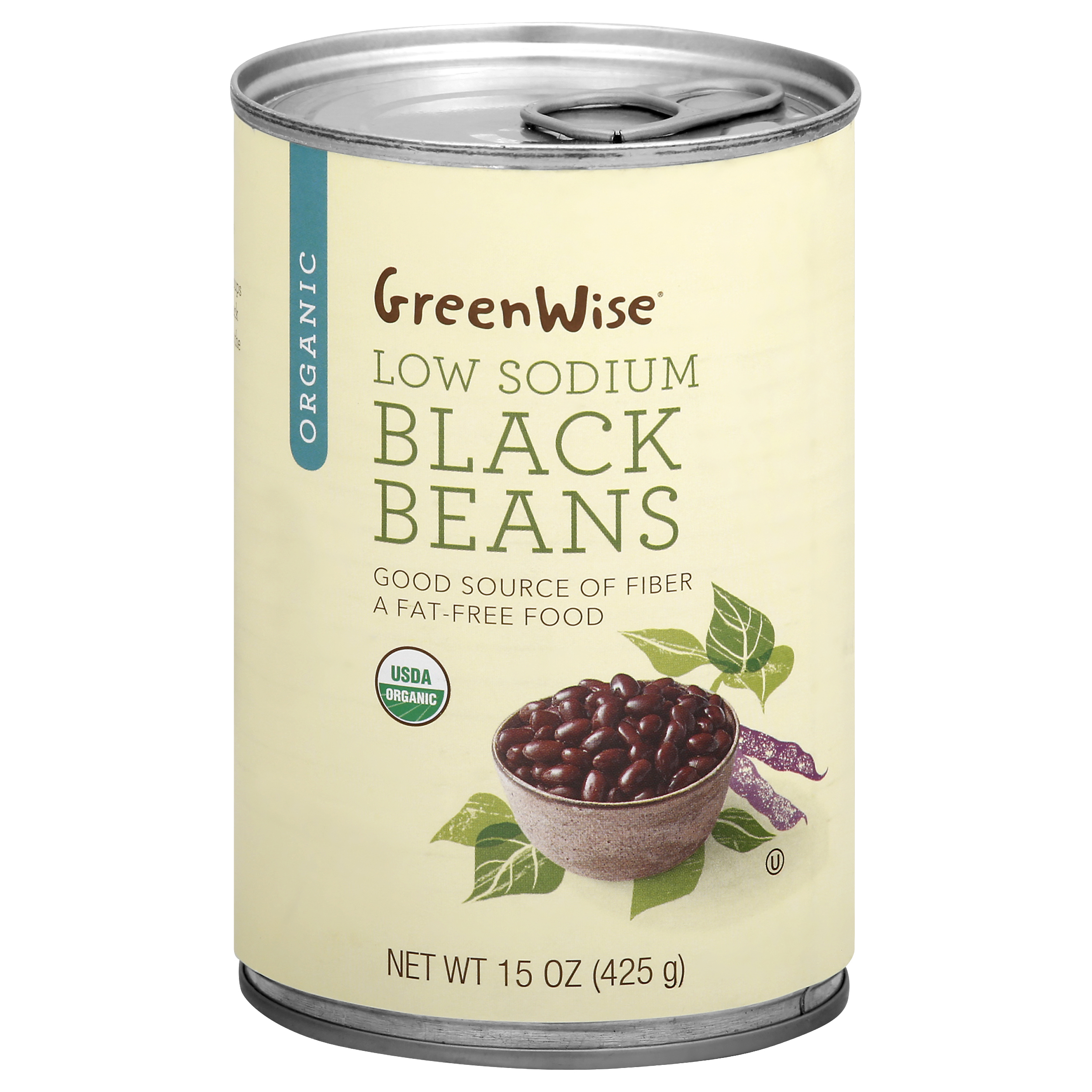 GreenWise Organic Low Sodium Black Beans 15.0 oz CAN