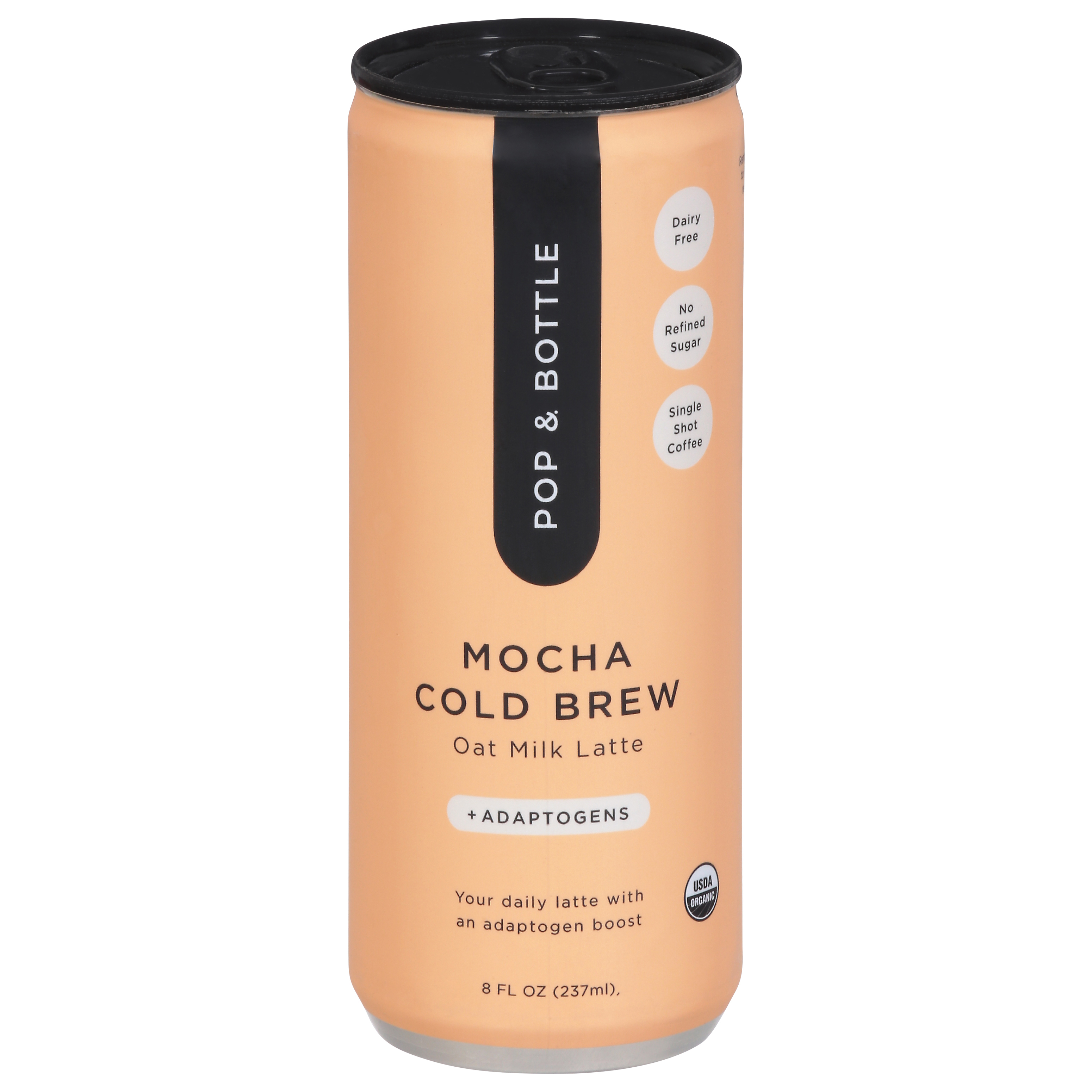 Pop & Bottle Organic +Adaptogens Cold Brew Mocha Oat Milk Latte