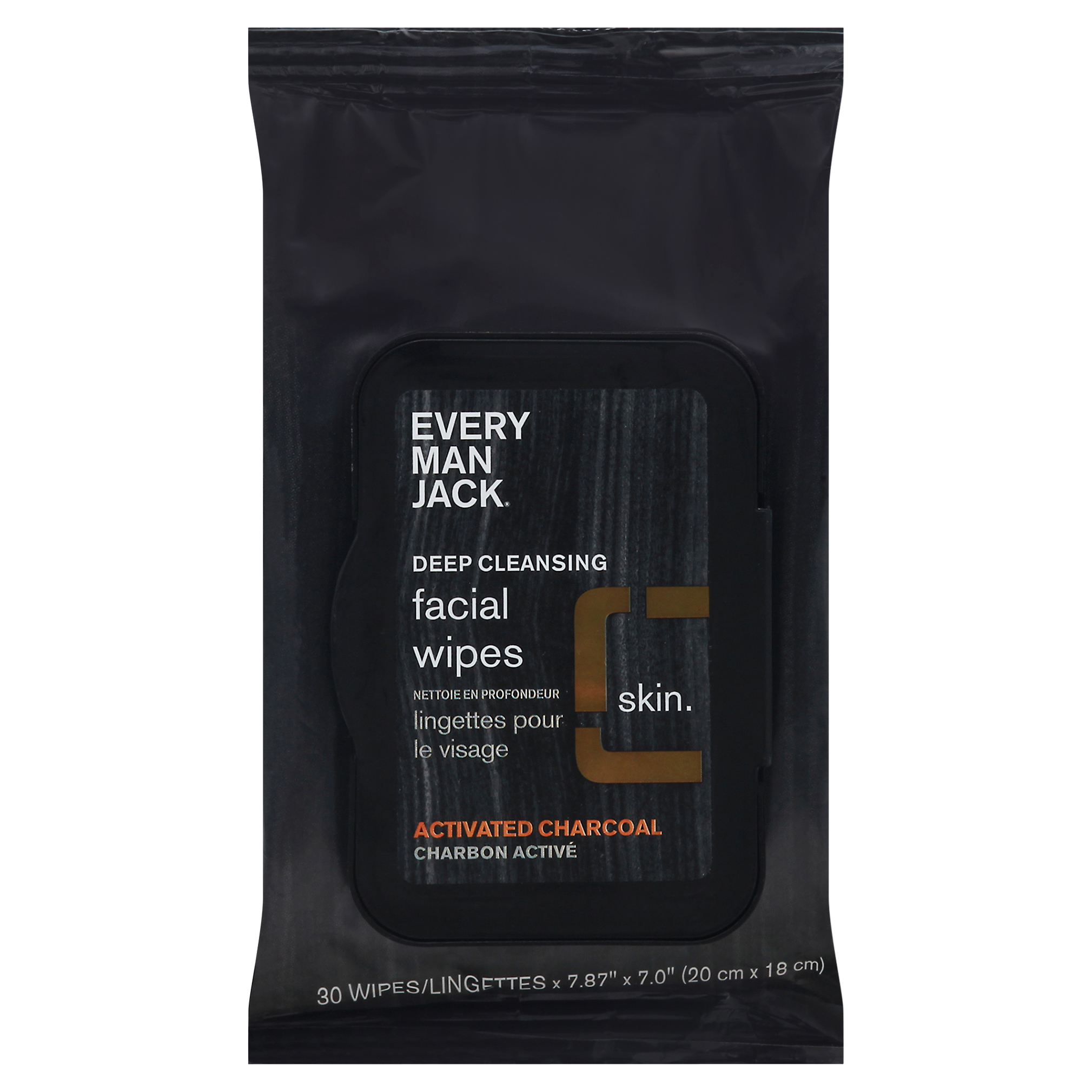 Every Man Jack Activated Charcoal Deep Cleansing Facial Wipes