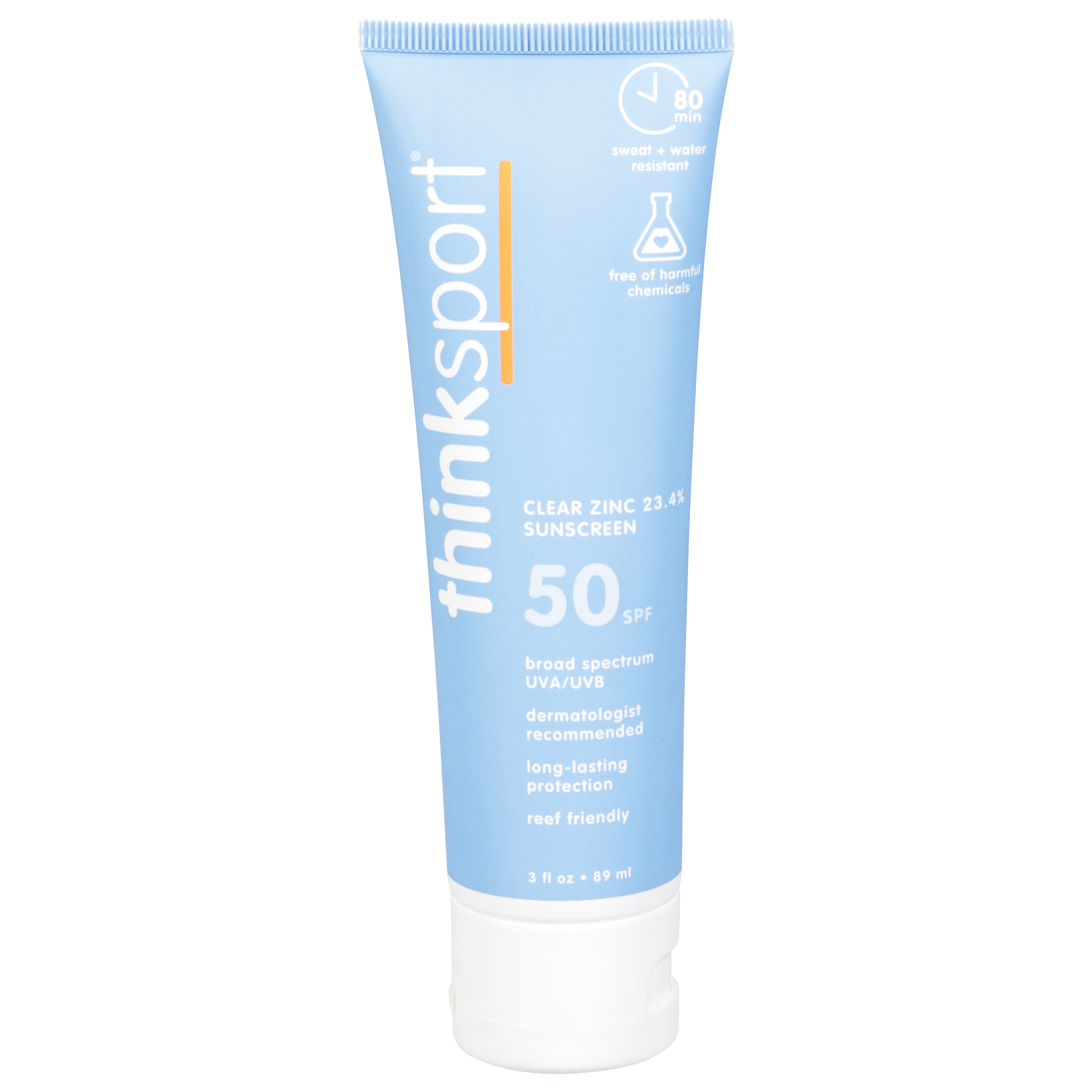 Thinksport Broad Spectrum SPF 50 Clear Zinc 23.4% Sunscreen