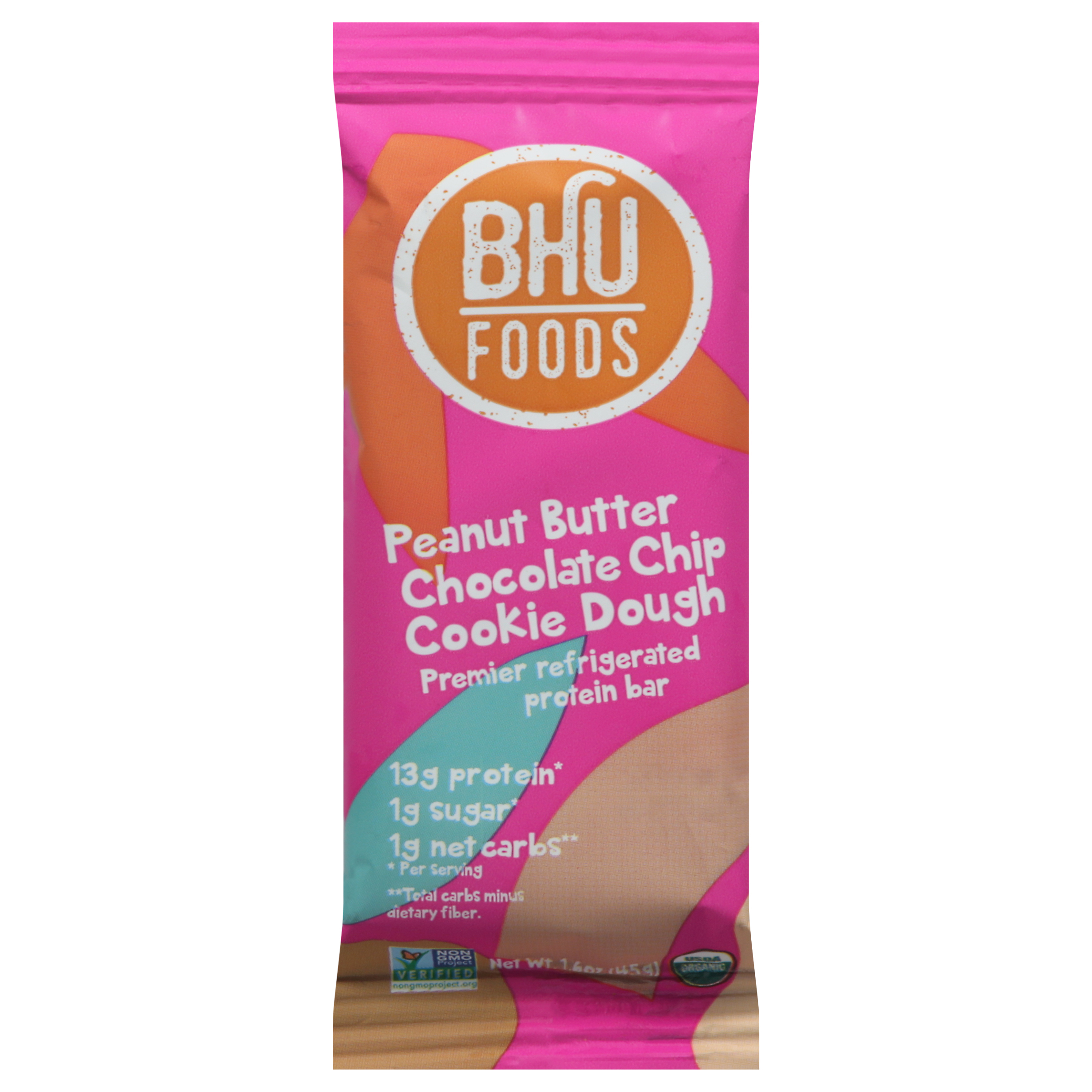 BHU Foods Peanut Butter Chocolate Chip Cookie Dough Protein Bar