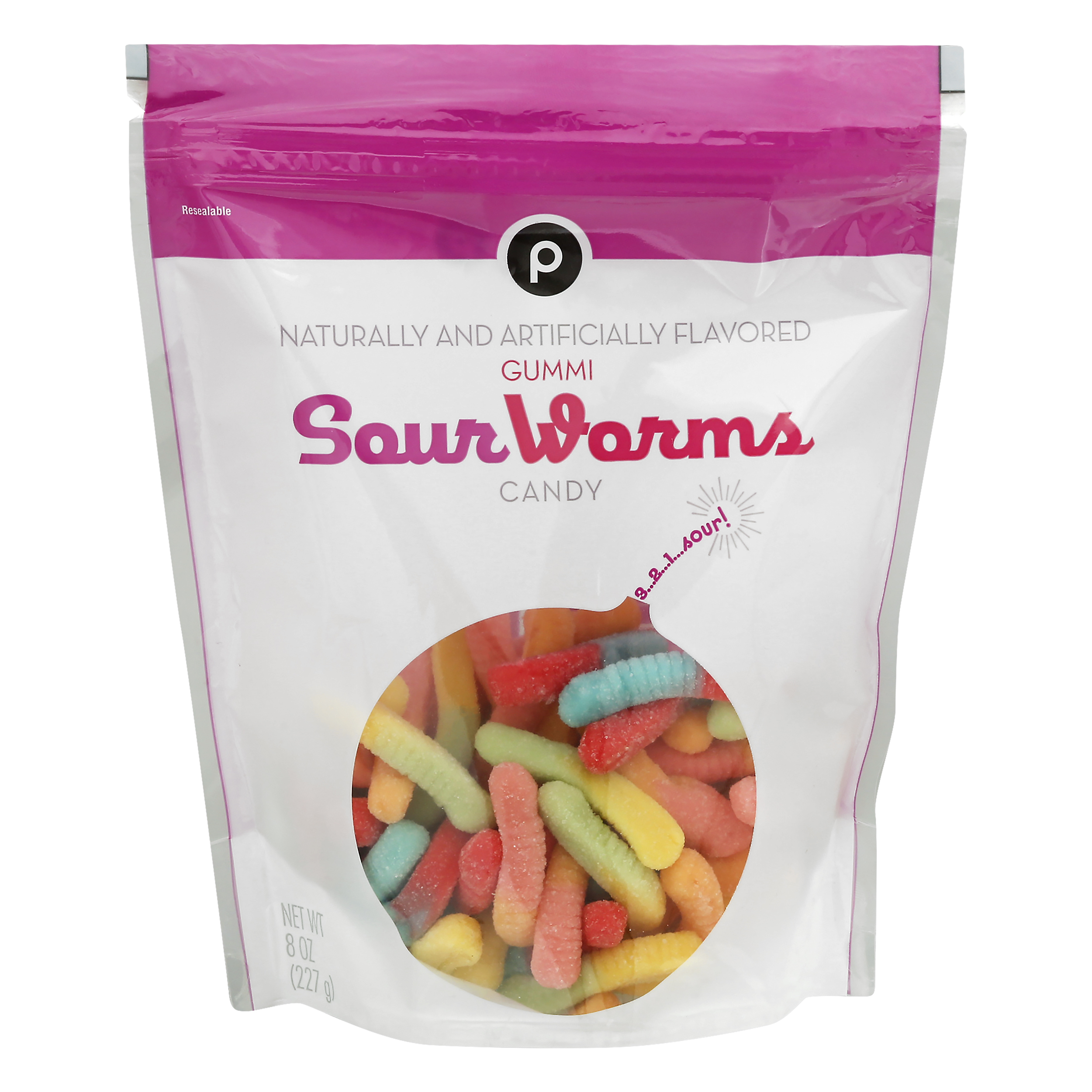 Publix Gummi Sour Worms Gummi Candy 8 oz Pouch