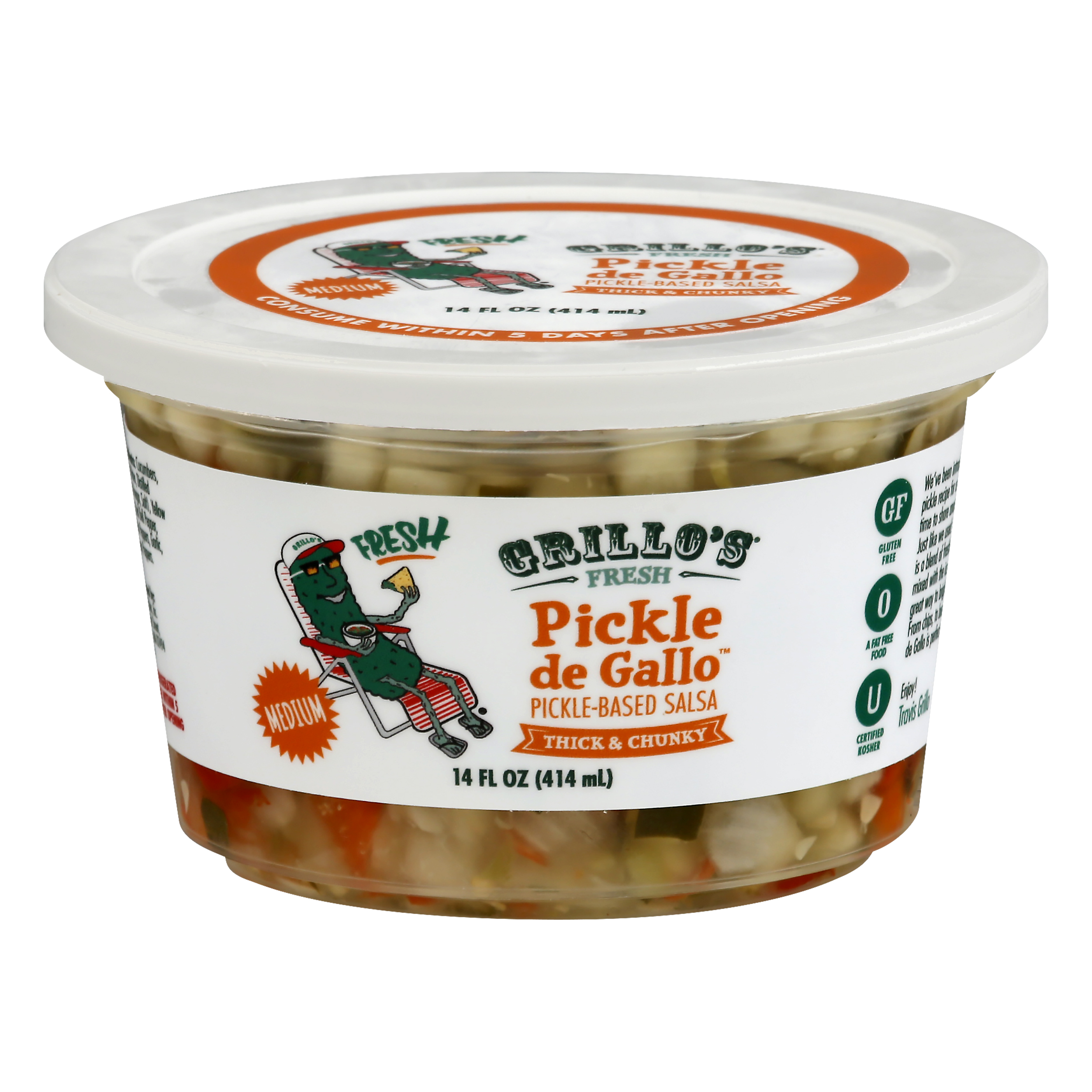 Grillo's Fresh Thick & Chunky Medium Pickle De Gallo