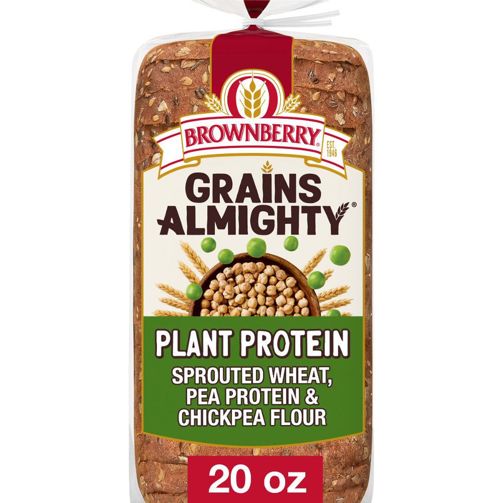 Brownberry Grains Almighty Shelf-Stable Plant Protein Whole Grain Thin Sliced Bread, 20 oz