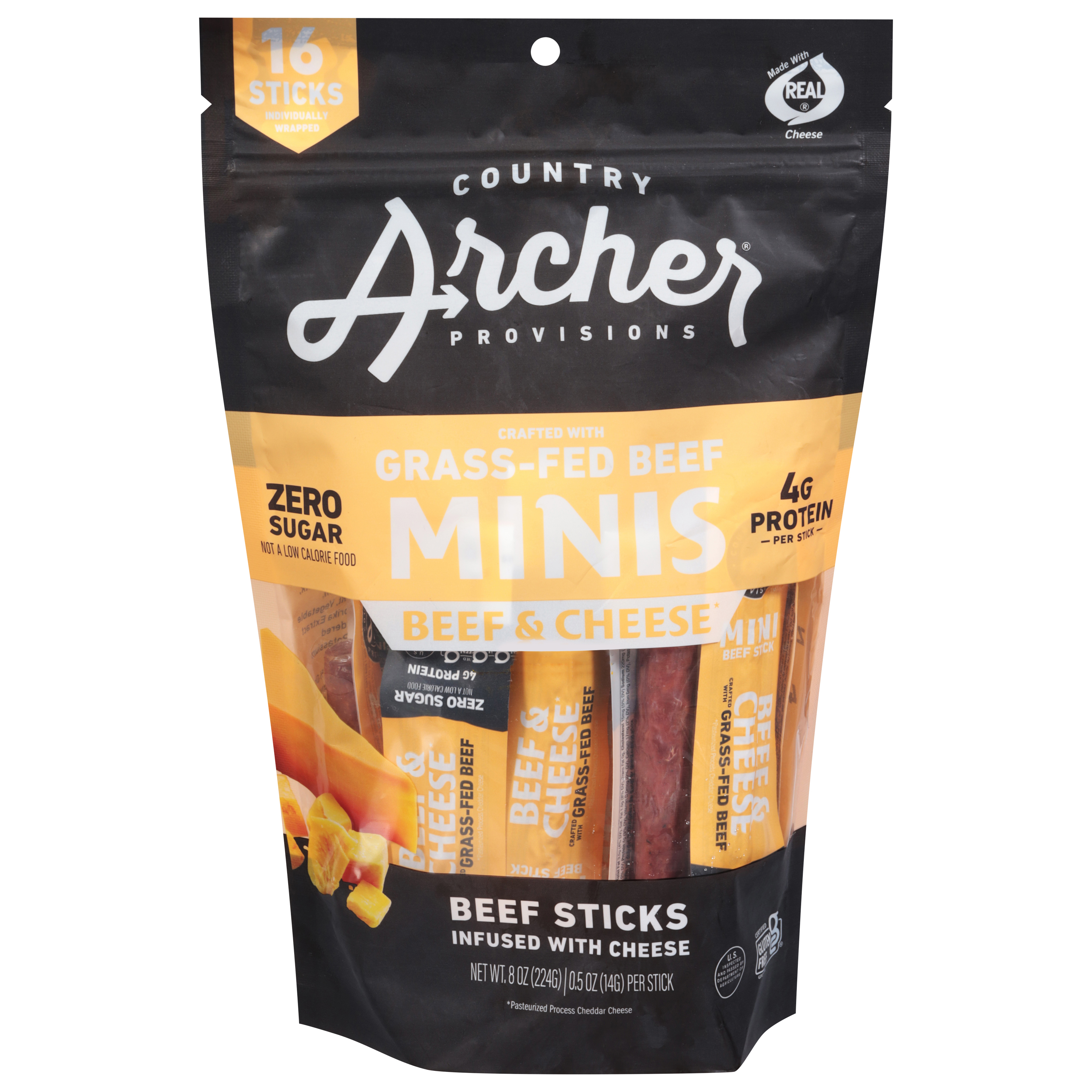 Country Archer Minis Infused with Cheese Beef Sticks