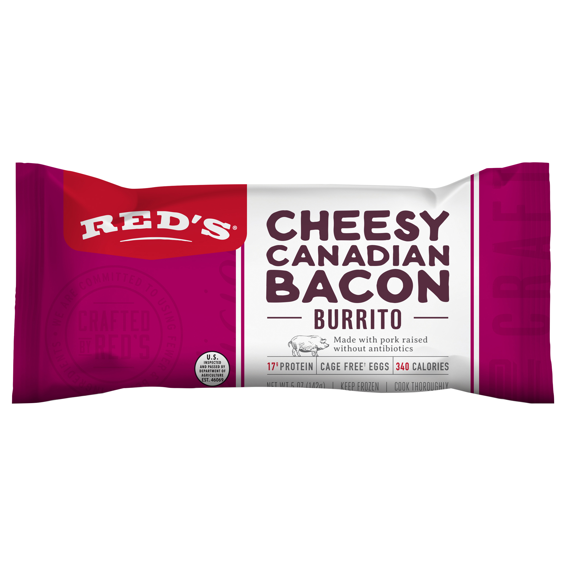 Red's Cheesy Canadian Bacon Burrito
