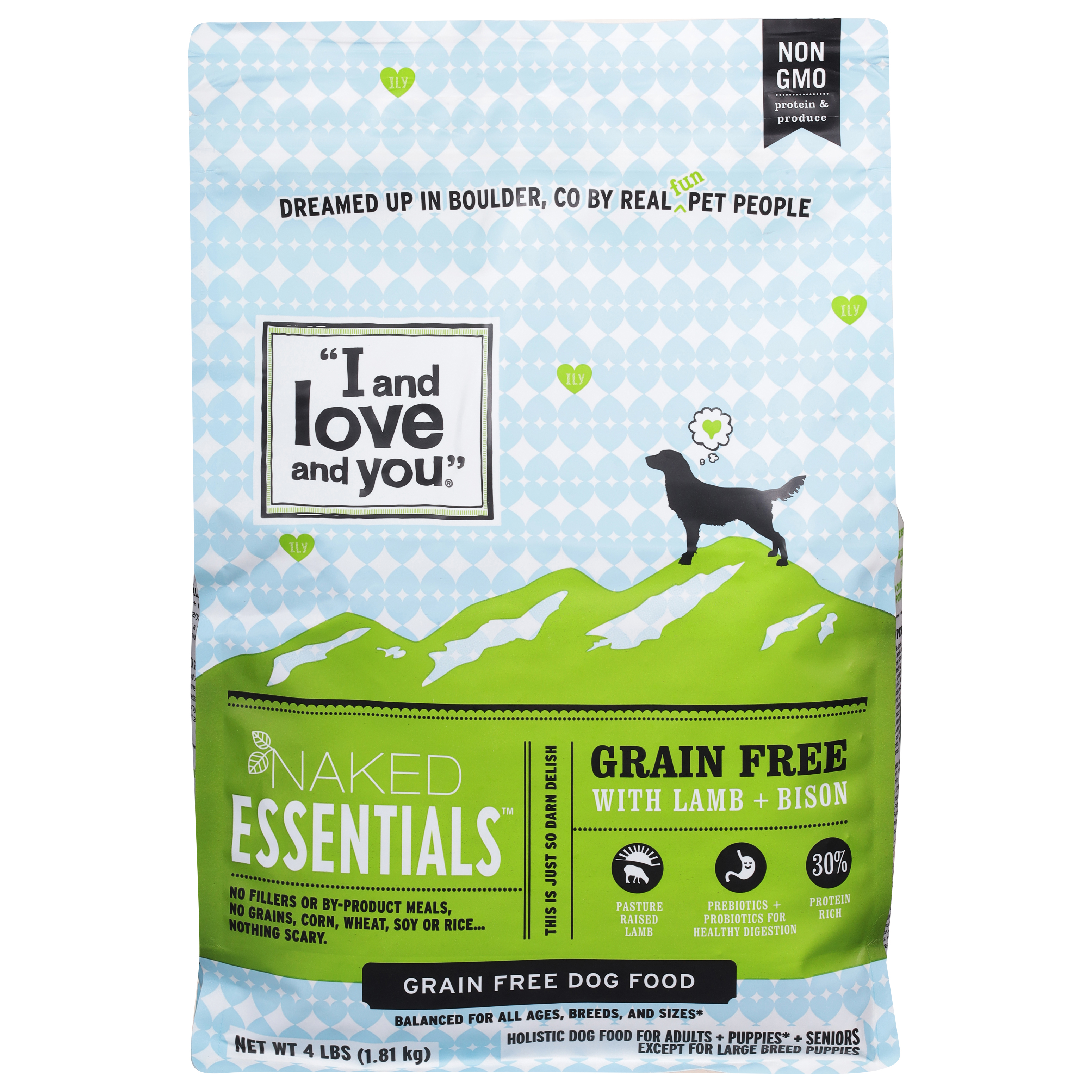 I and Love and You Naked Essentials Grain Free with Lamb + Bison Dog Food