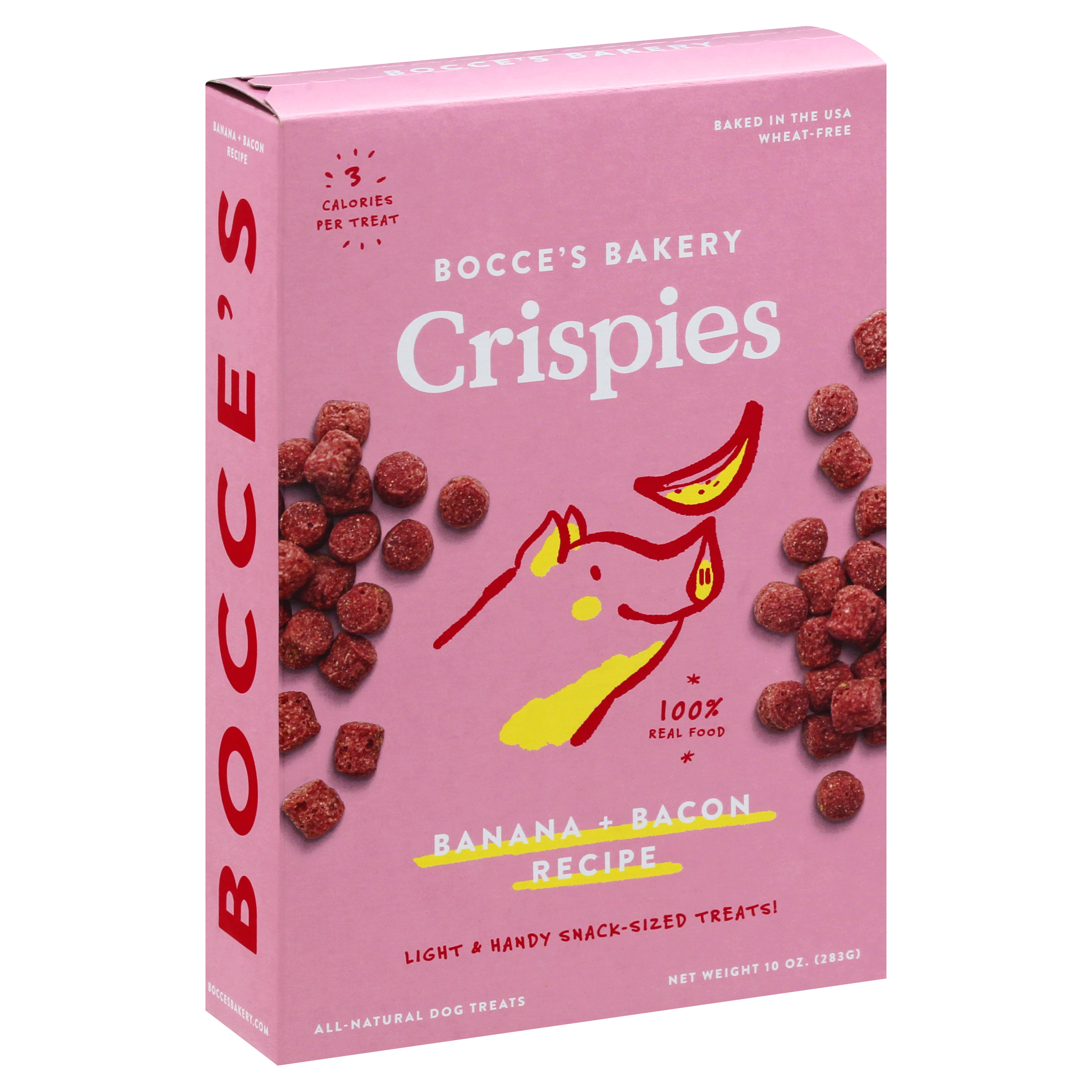 Bocces Bakery All-Natural Crispies Banana + Bacon Recipe Dog Treats