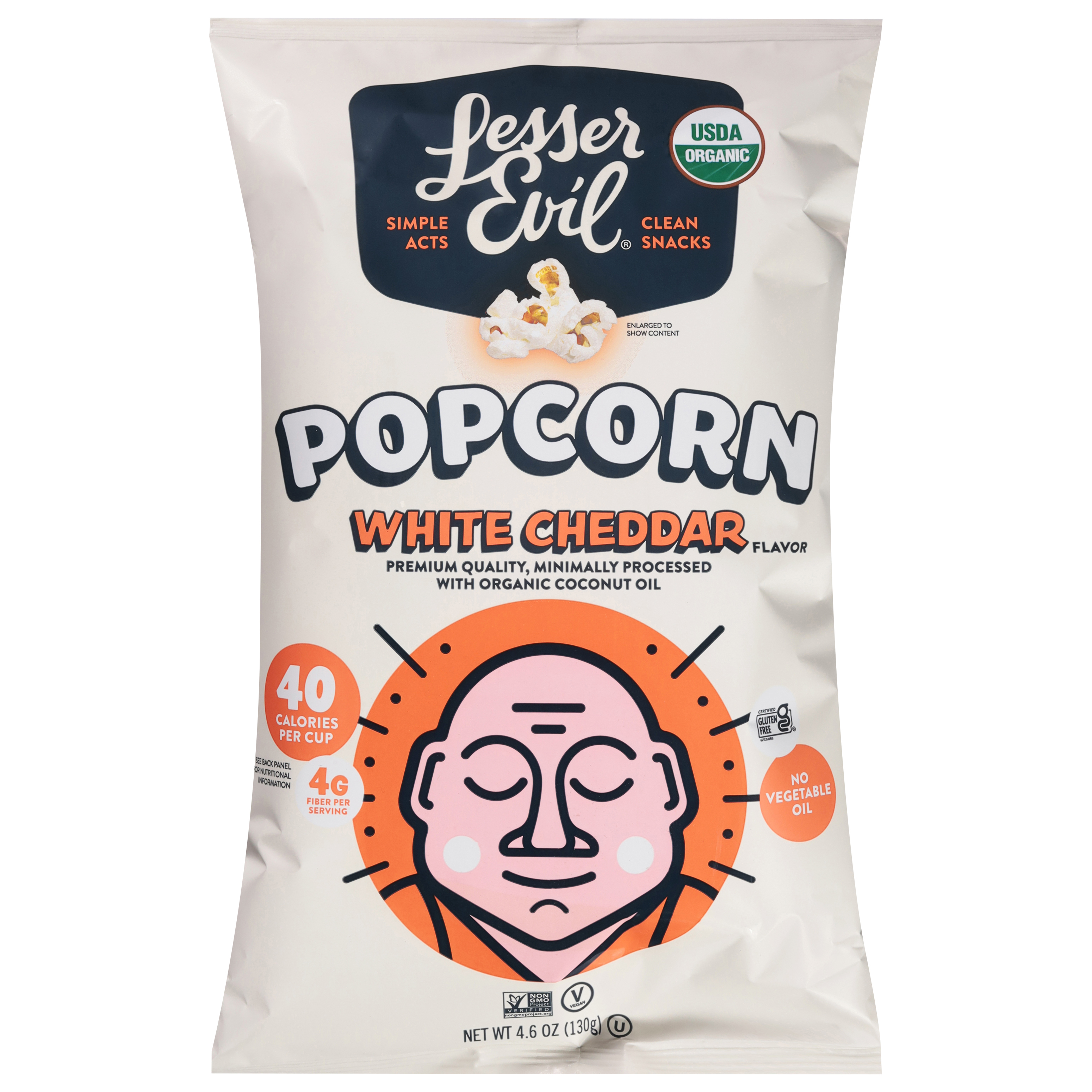 LesserEvil White Cheddar Flavor Popcorn