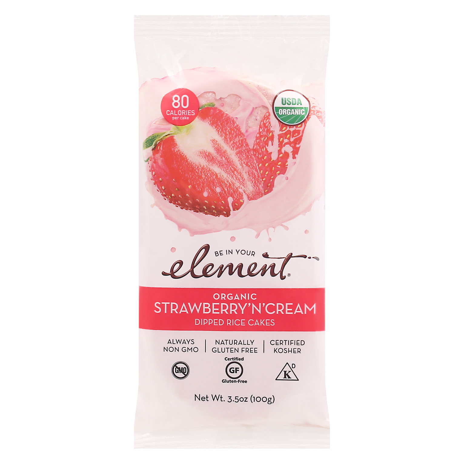 Element Organic Strawberry 'N' Cream Dipped Rice Cakes