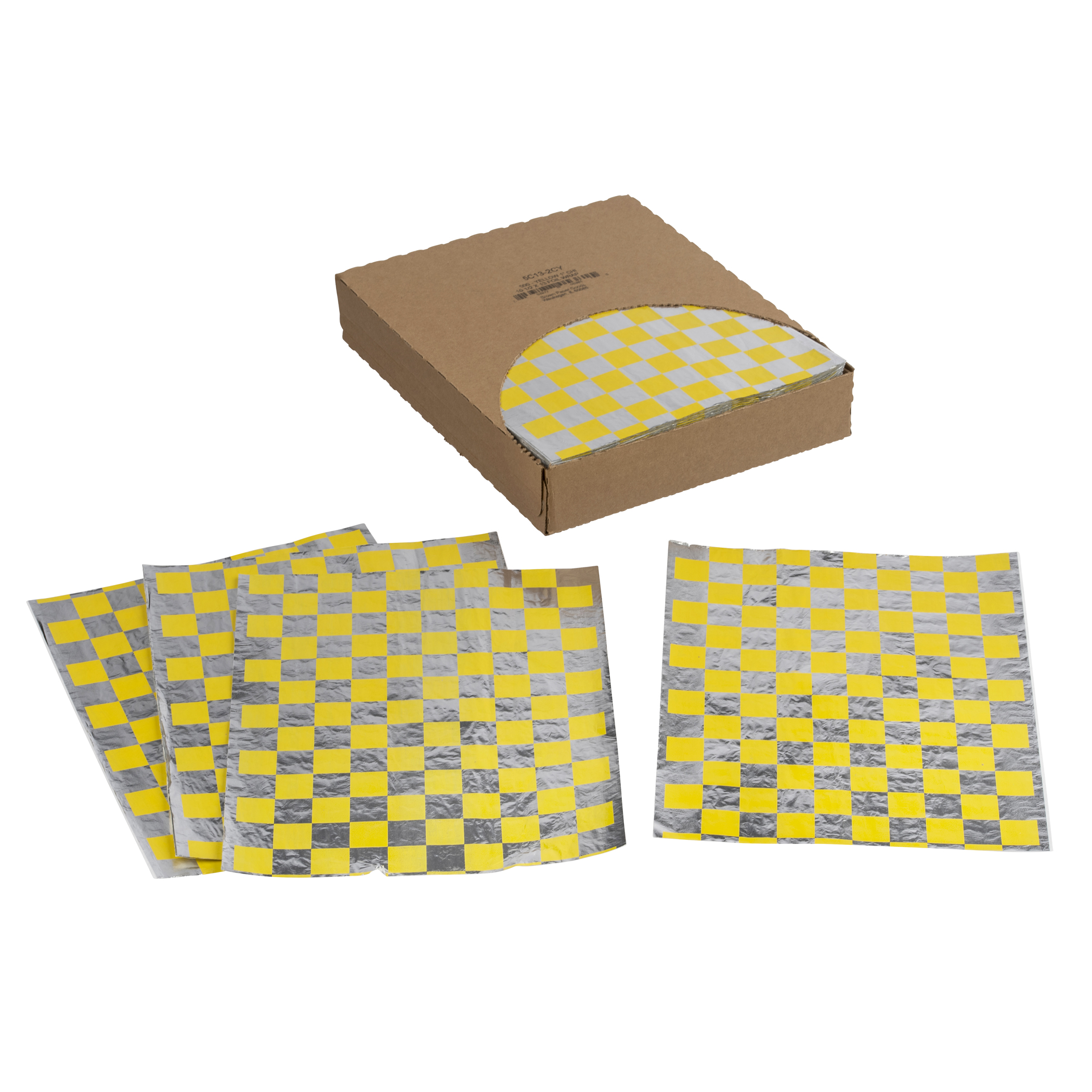 10.5x13 Yellow Check Foil Wrap 2M/cs