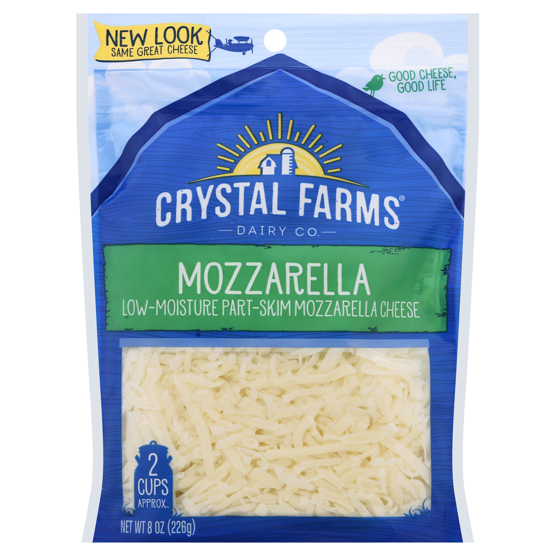 Crystal Farms Shredded Mozzarella Cheese, 8 oz