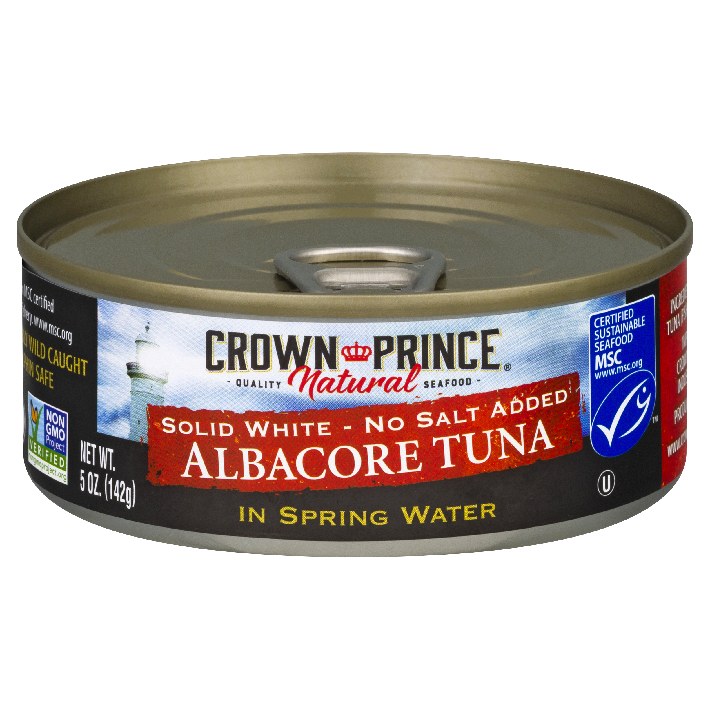 Crown Prince Natural Solid White No Salt Added In Spring Water Albacore Tuna