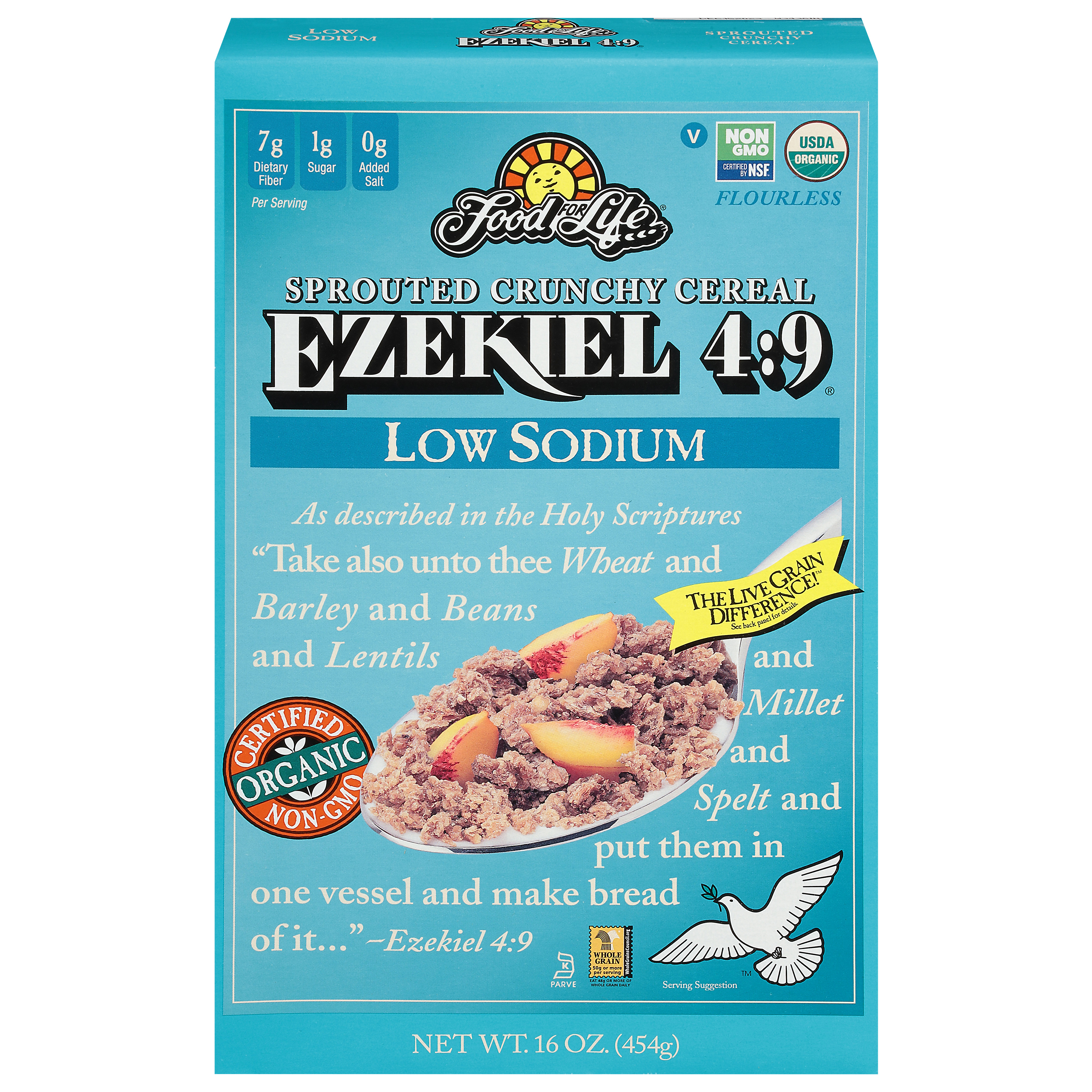 Food for Life Ezekiel 4:9 Low Sodium Flourless Sprouted Crunchy Cereal