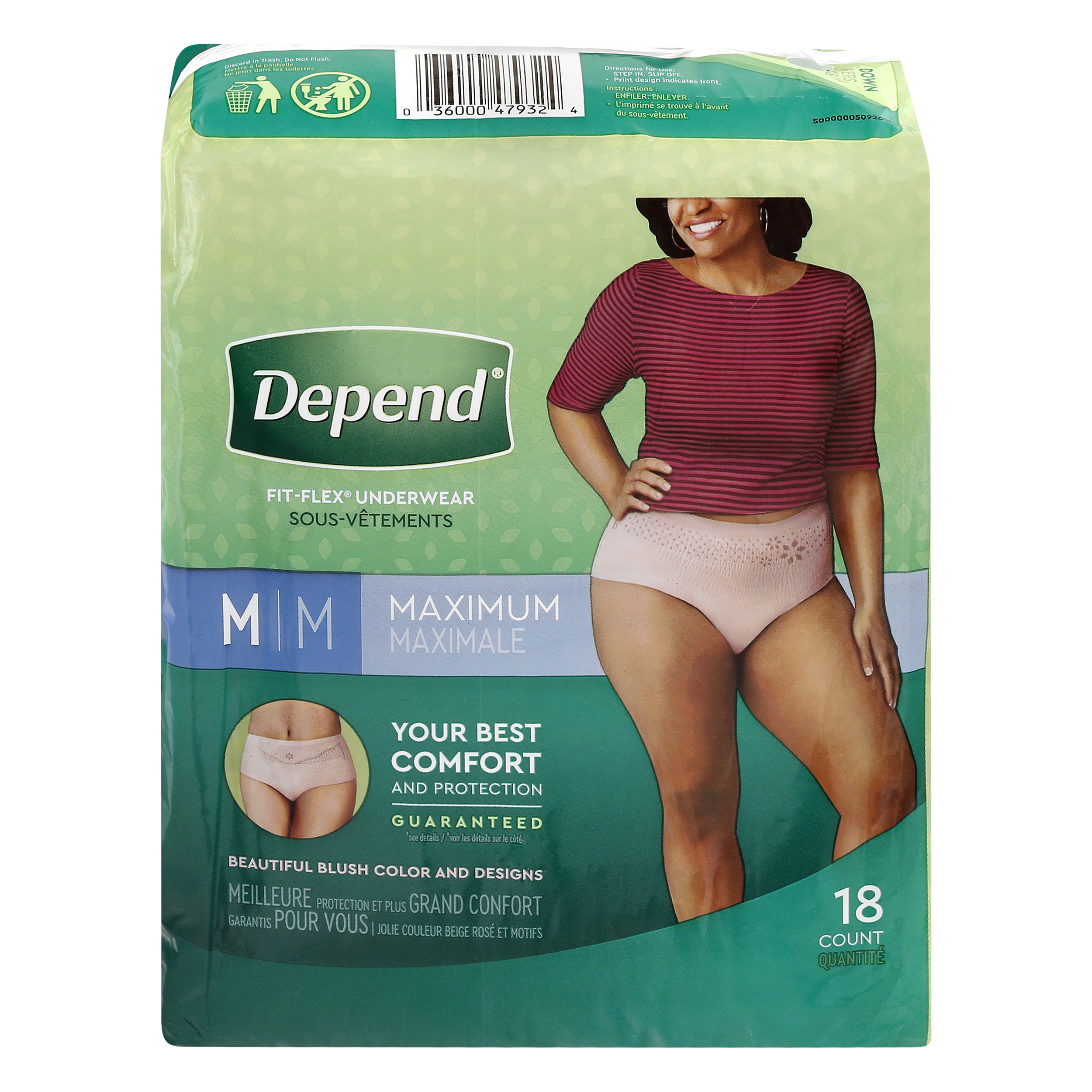 Depend Fit-Flex For Women Medium Maximum Underwear 18 ea