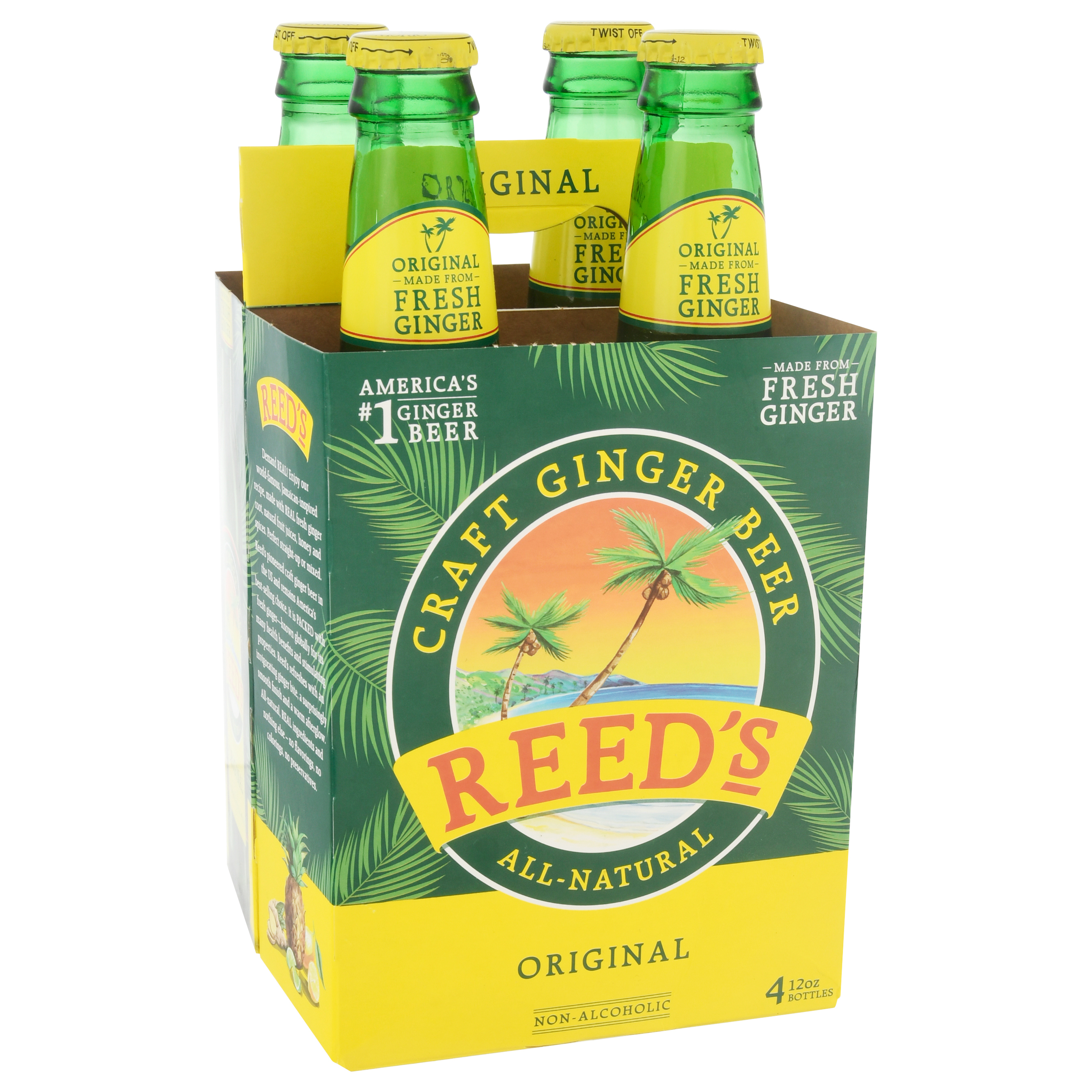 Reed's 4 Pack All-Natural Original Craft Ginger Beer 4 Bottles