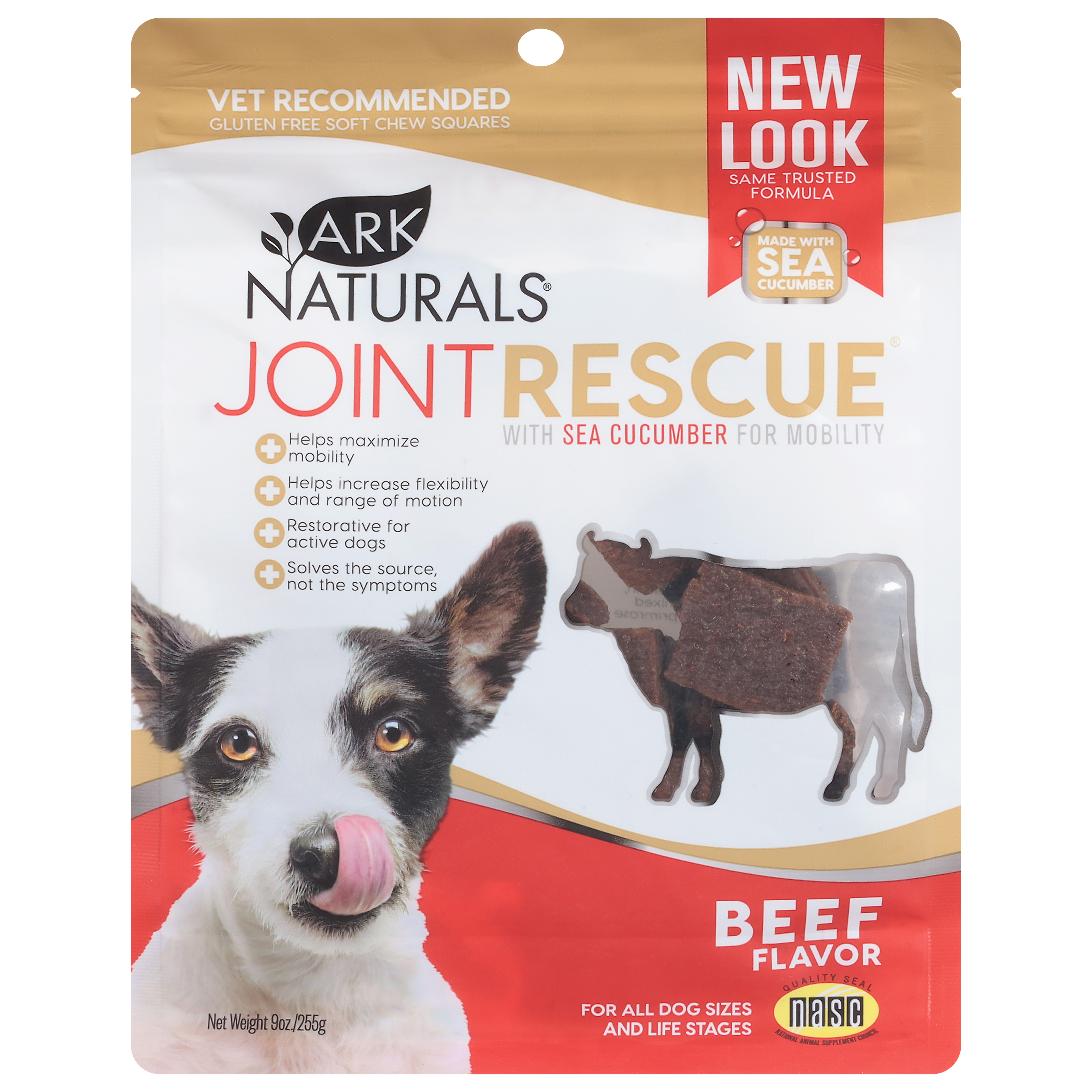 Ark Naturals Joint Rescue Gluten Free Beef Flavor Chew Squares