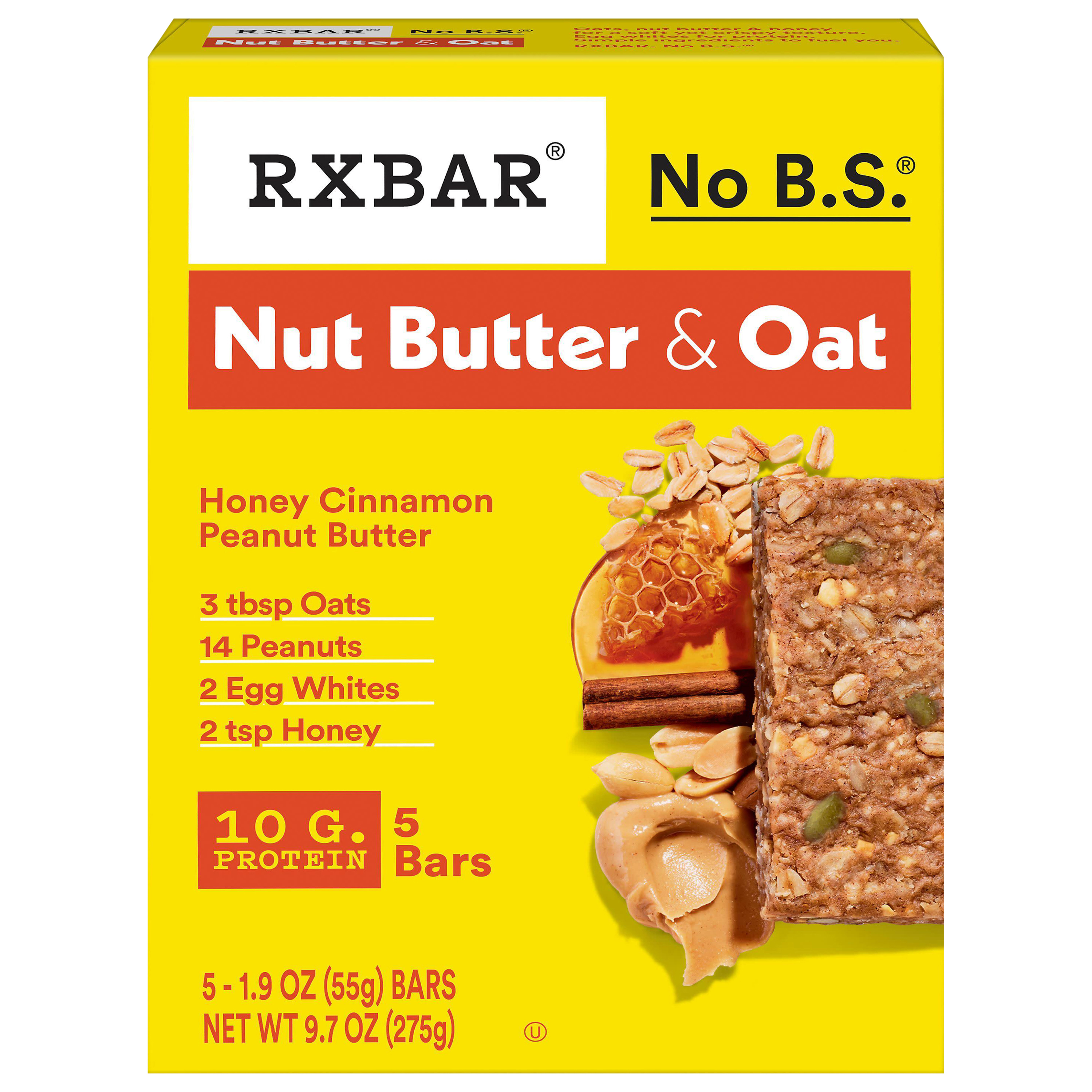 RXBAR Nut Butter and Oat Honey Cinnamon Peanut Butter Protein Bars