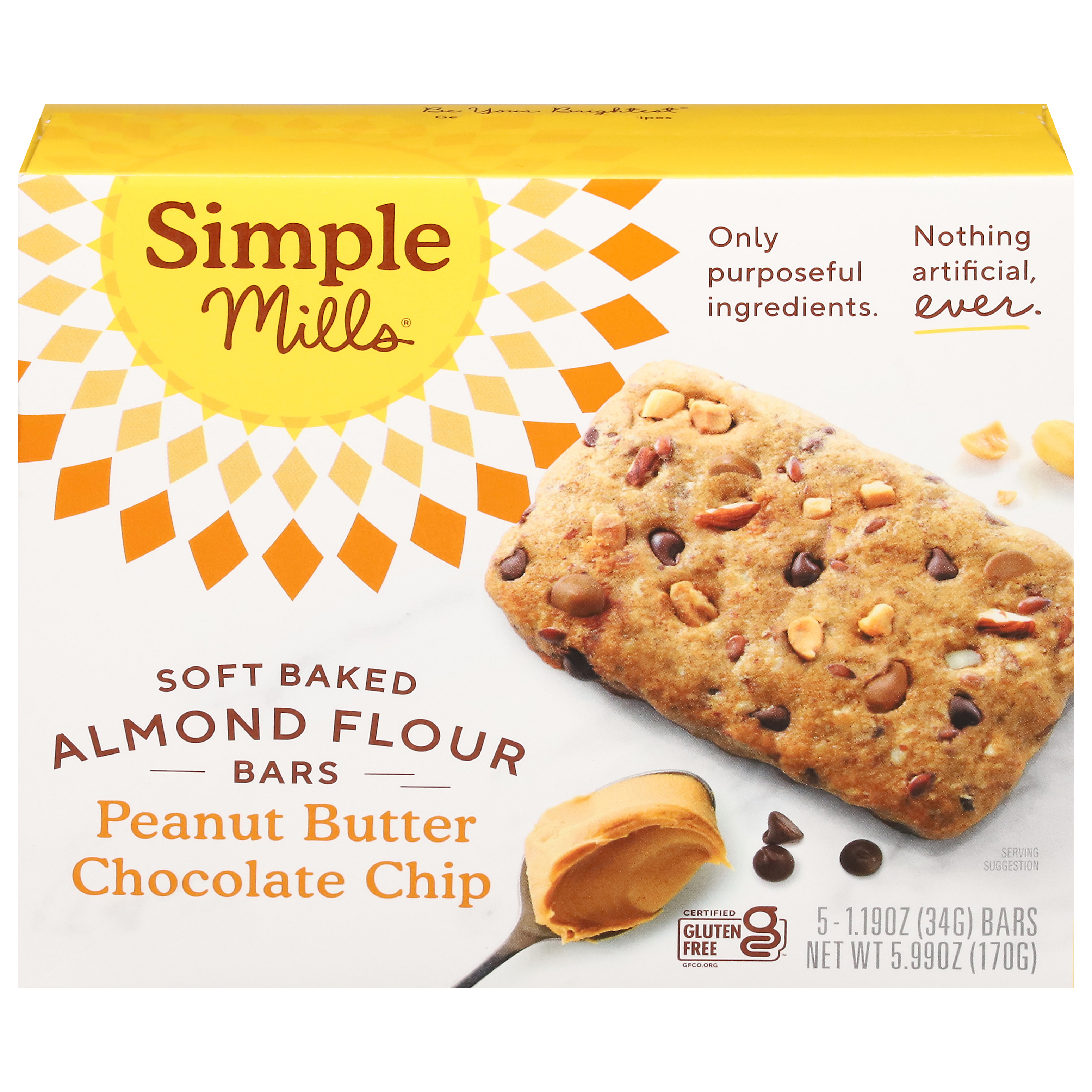 Simple Mills Almond Flour Soft Baked Peanut Butter Chocolate Chip Bars