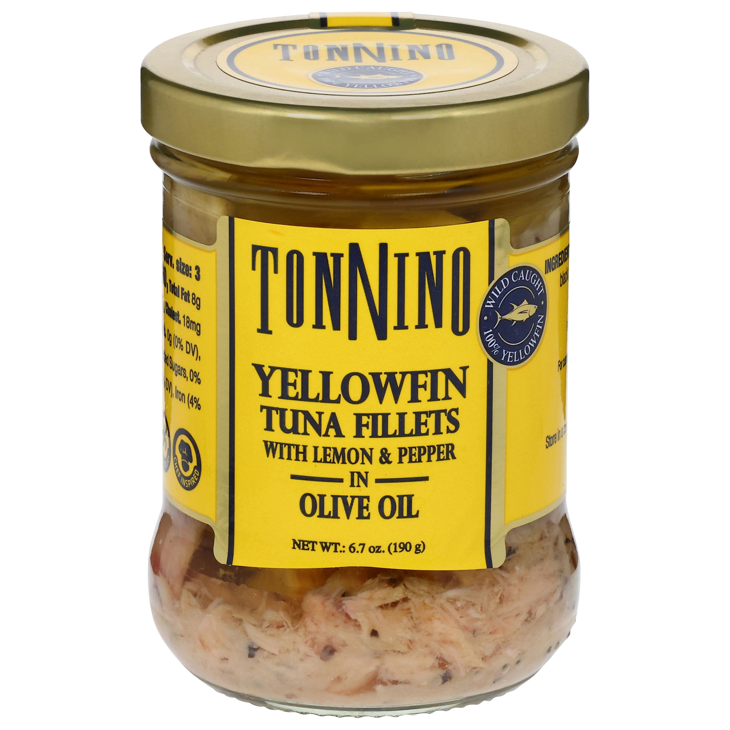 Tonnino Yellowfin Tuna Fillets with Lemon & Pepper in Olive Oil