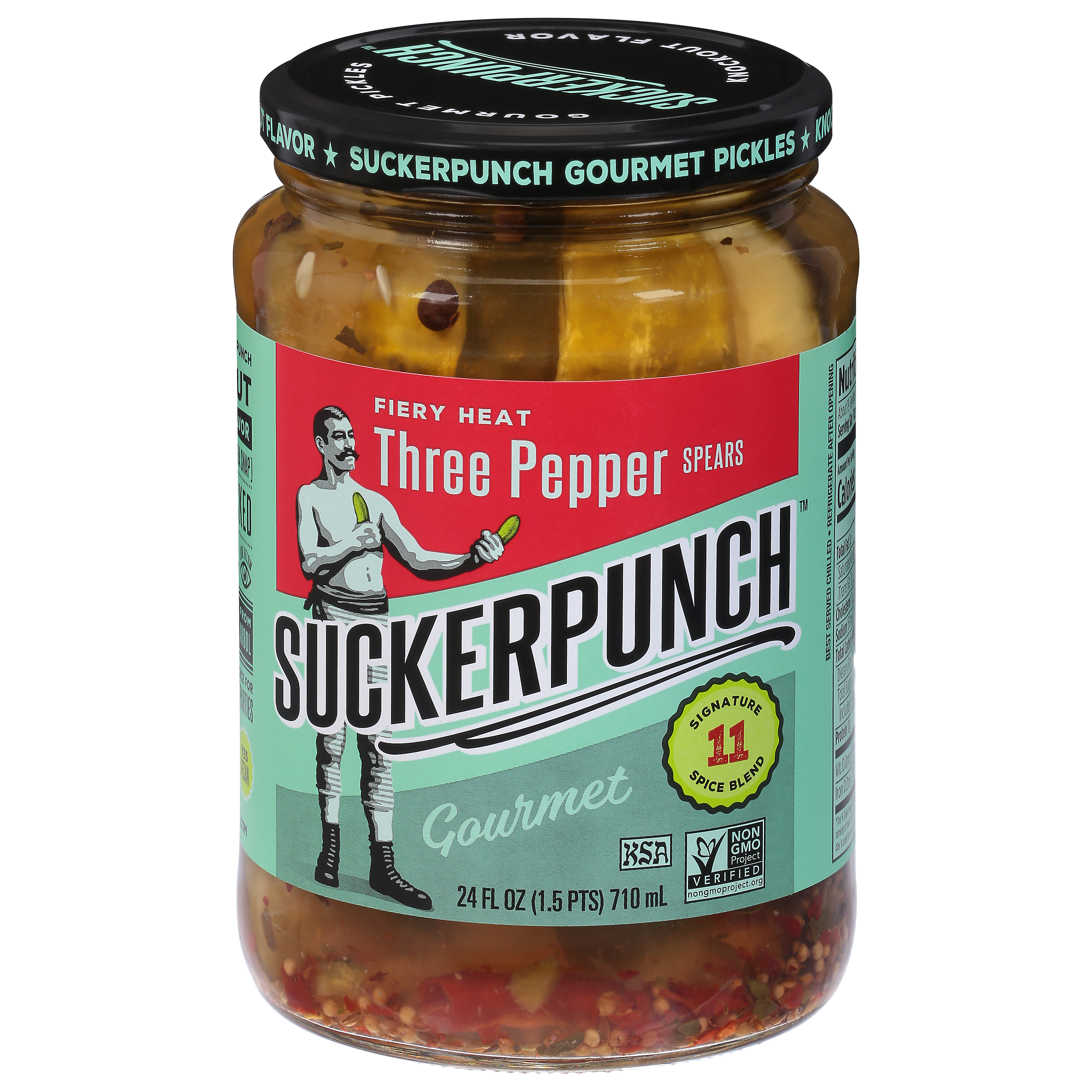 SuckerPunch Gourmet Fiery Heat Spears Three Pepper Pickles