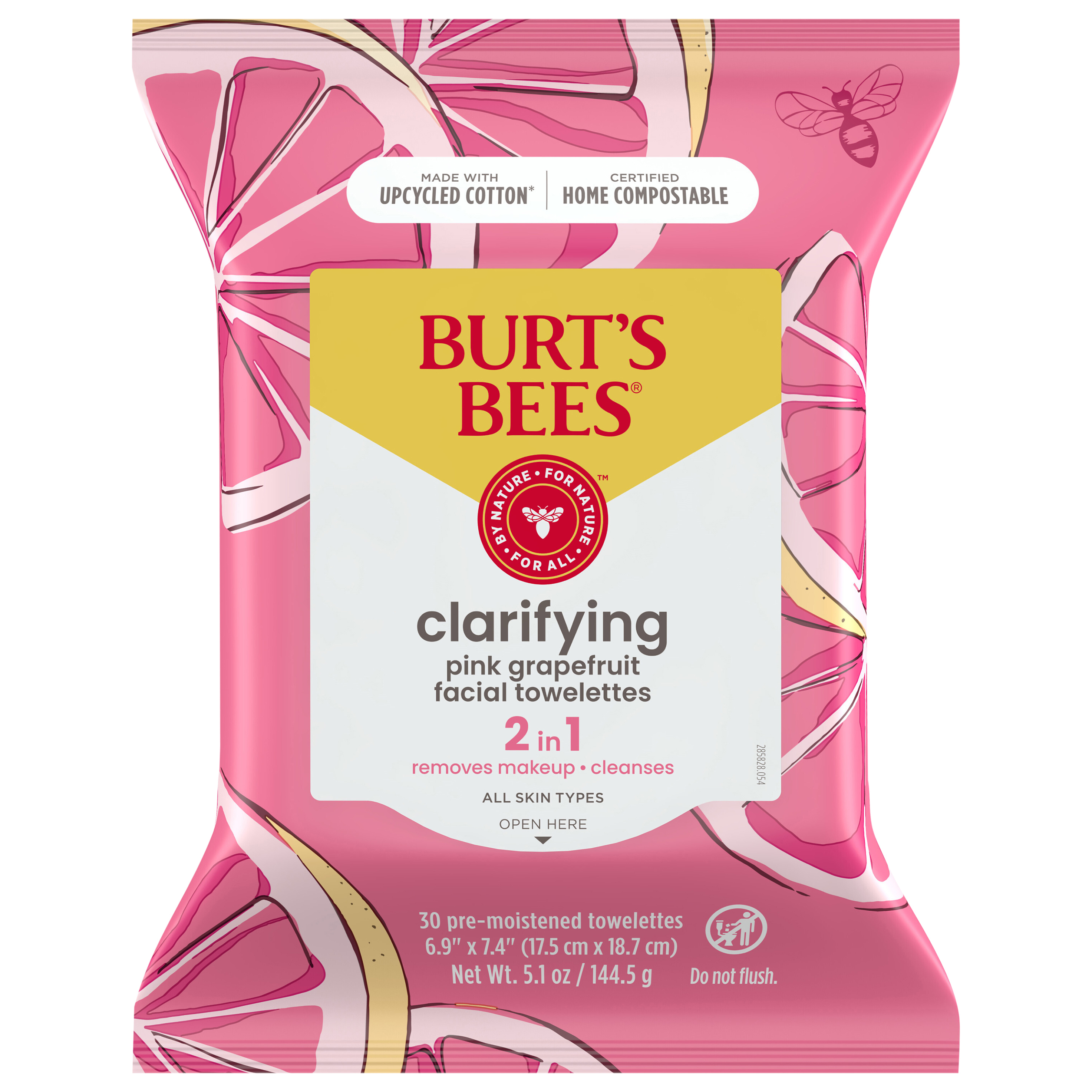 Burt's Bees® Facial Cleansing Towelettes, Pink Grapefruit,