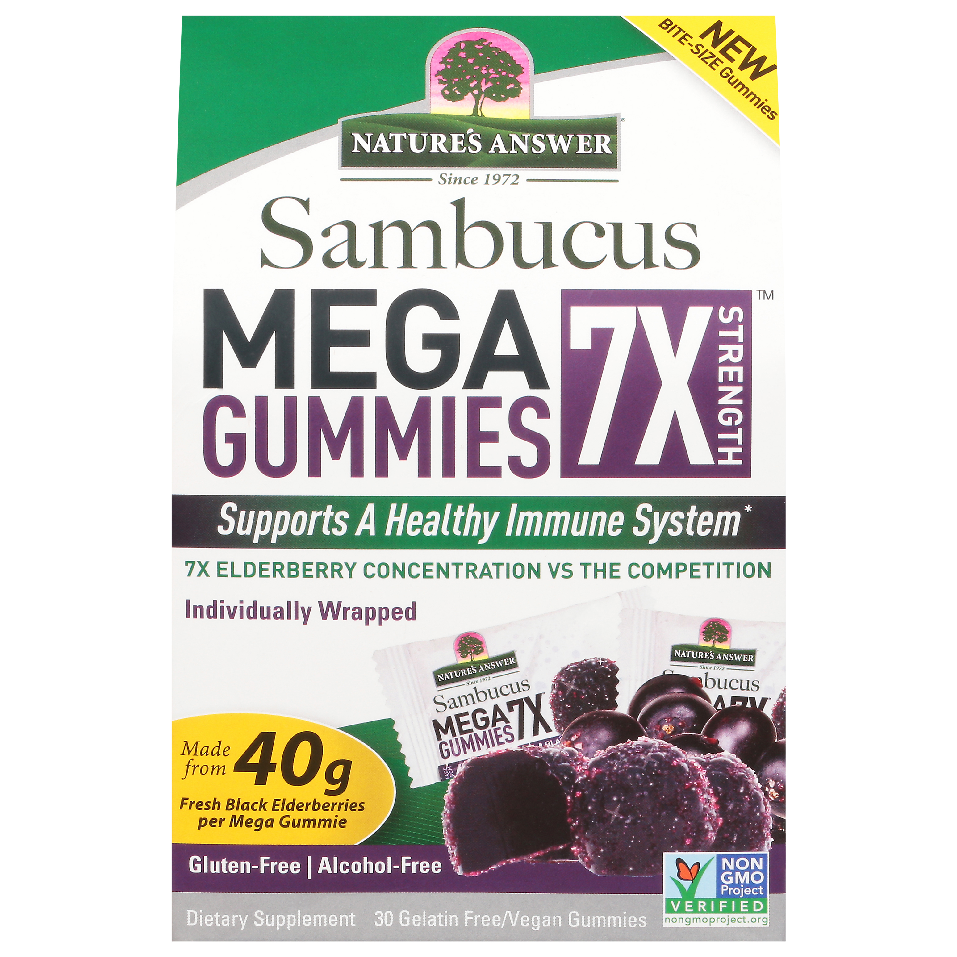 Nature's Answer Bite-Size 7x Strength Mega Sambucus 30 Gummies