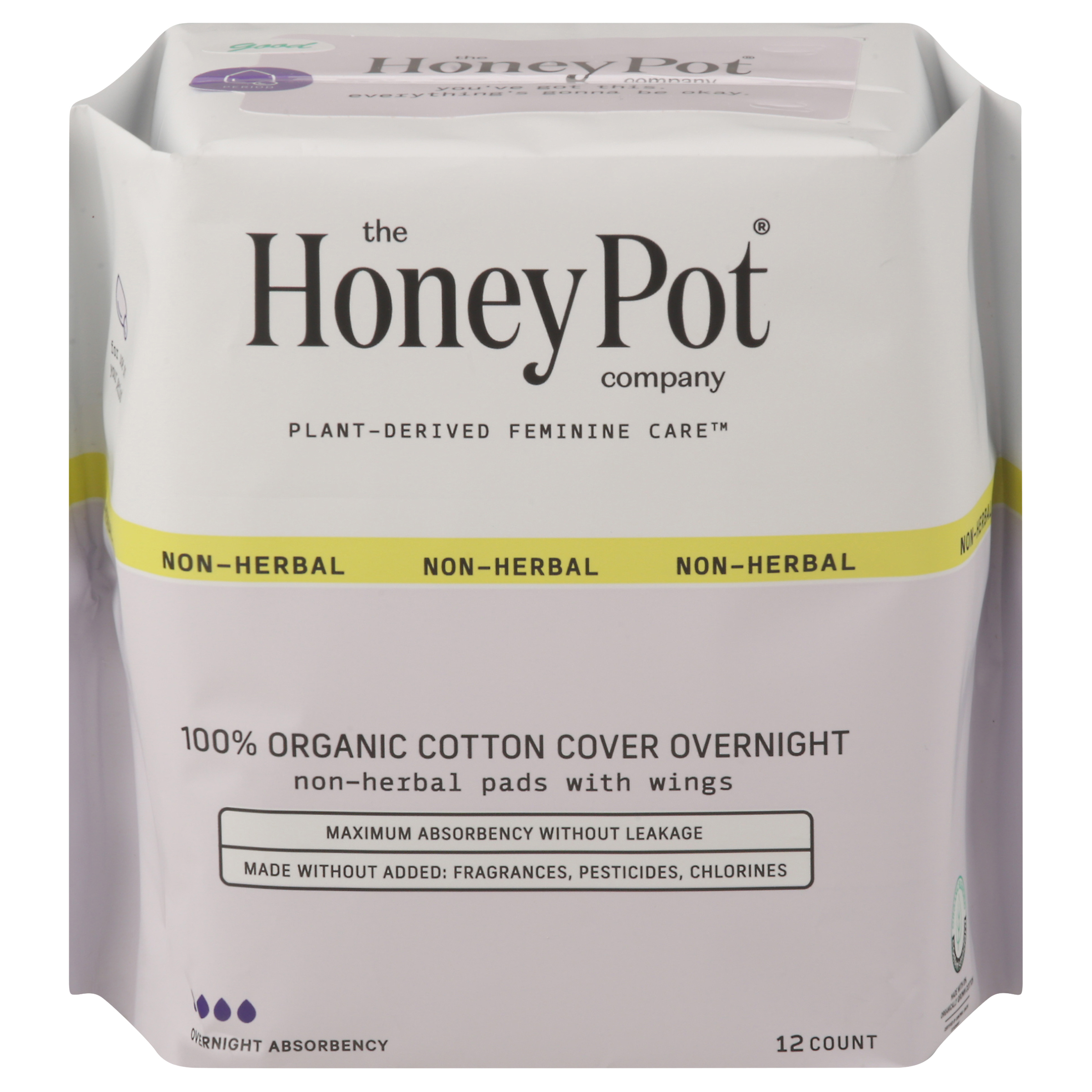 The Honey Pot Company Non-Herbal Overnight Absorbency Pads with Wings