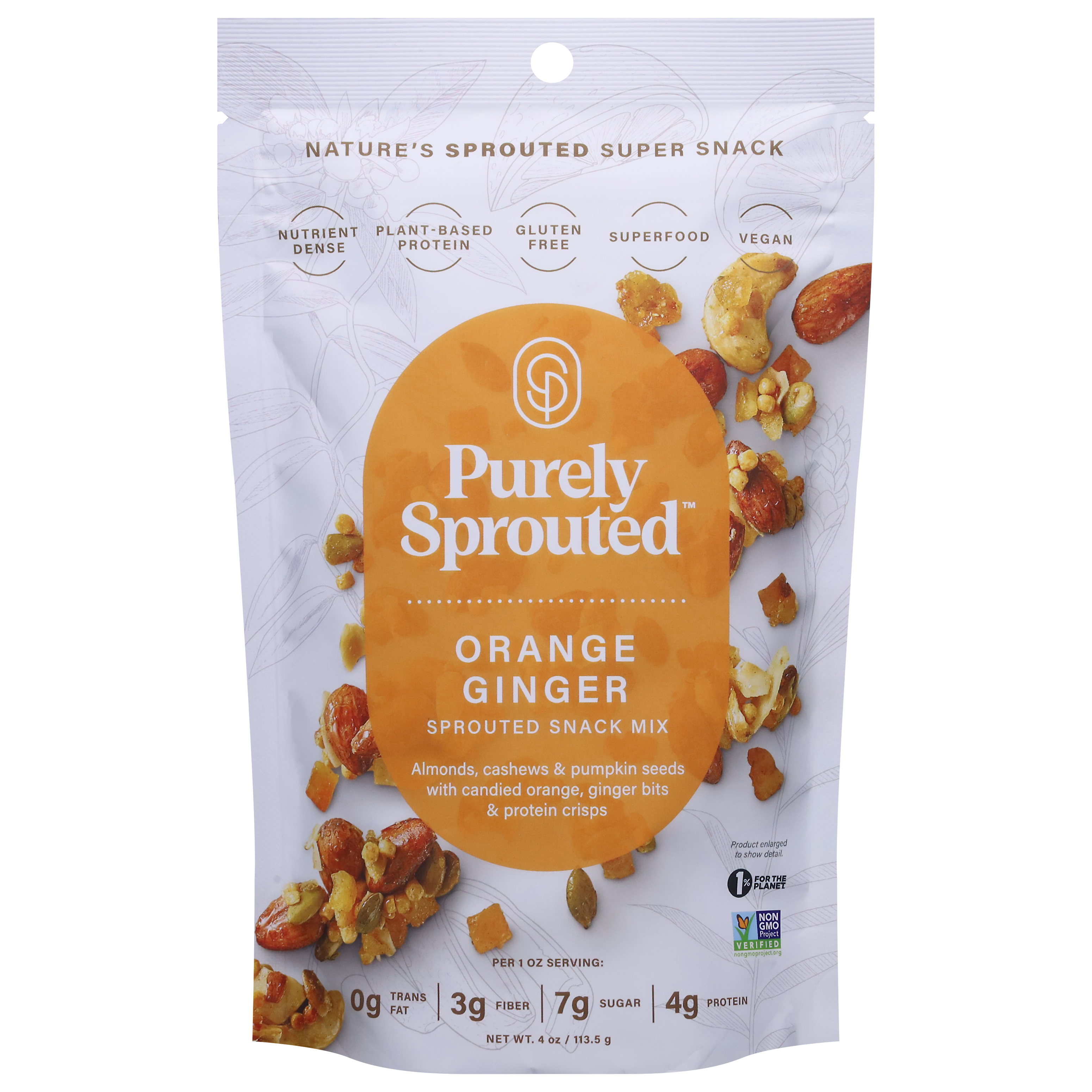 Purely Sprouted Sprouted Orange Ginger Snack Mix