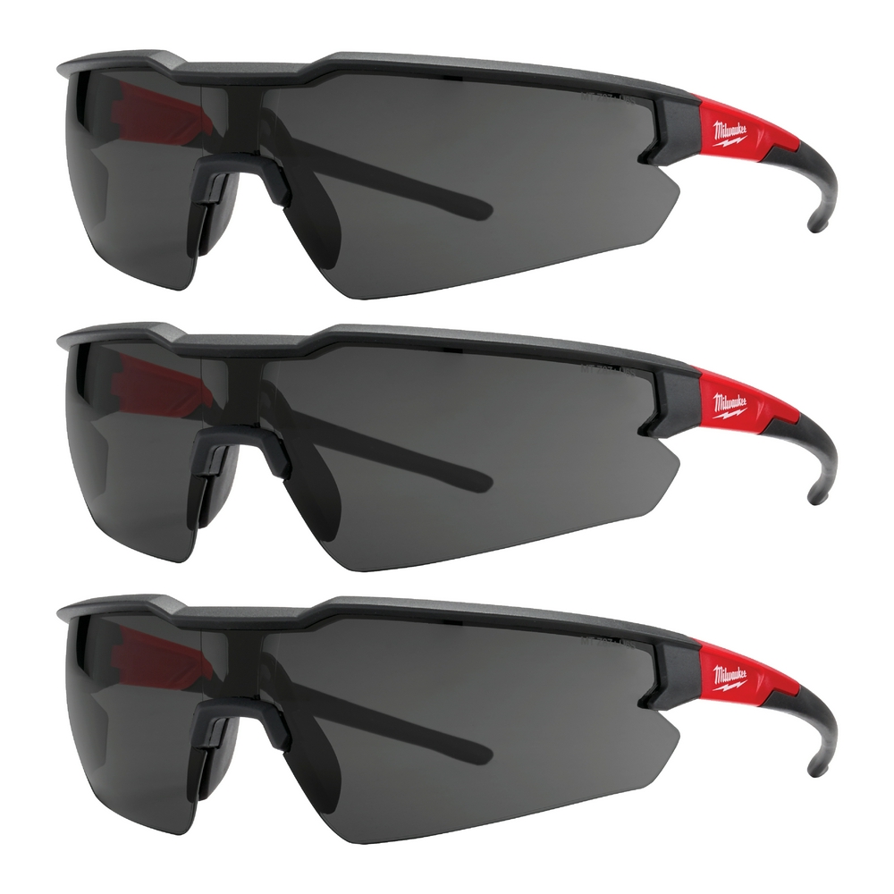 Milwaukee Safety Glasses with Gray Anti-Scratch Lenses (3-Pack)
