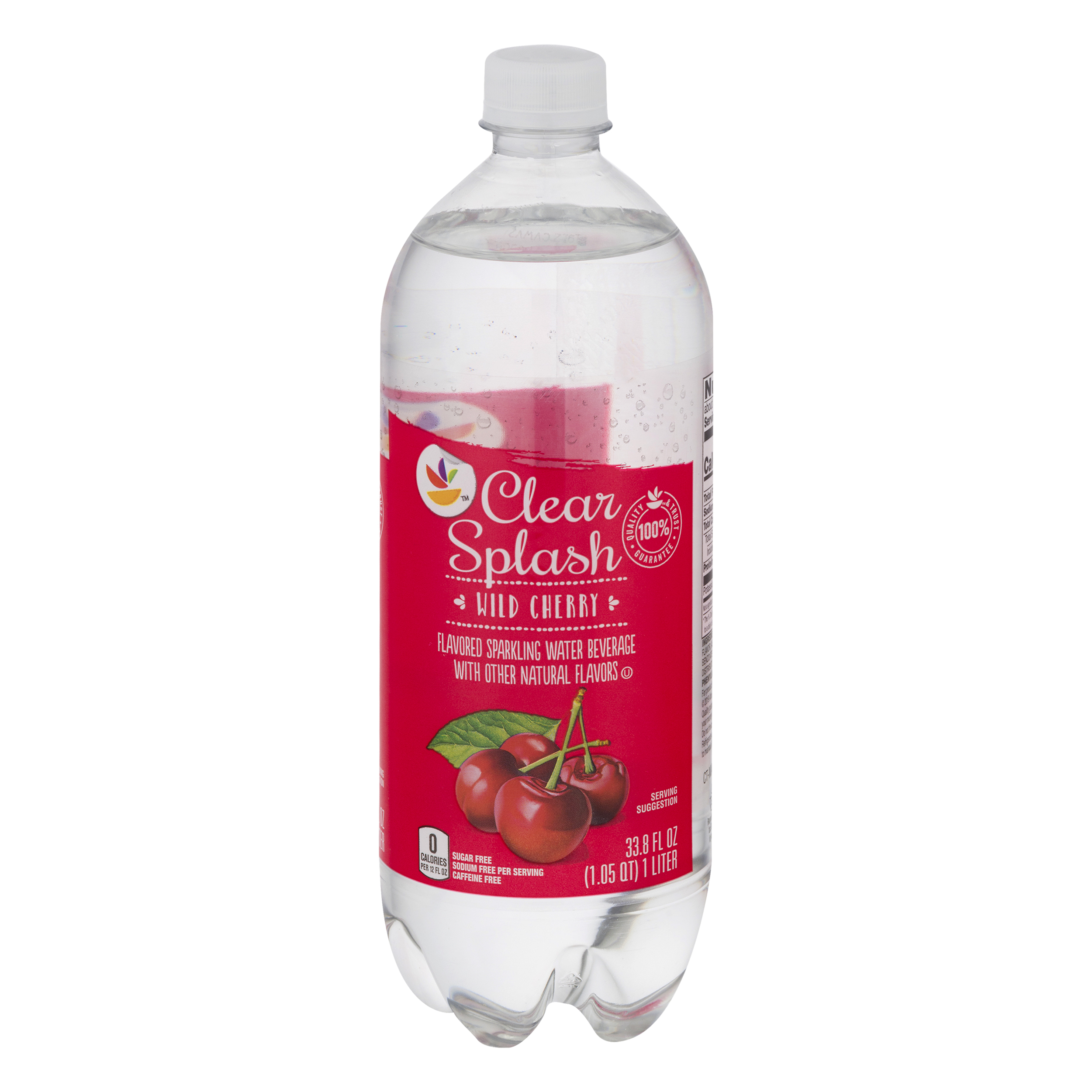 Ahold Clear Splash Sparkling Wild Cherry Water Beverage 33.8 oz BOTTLE