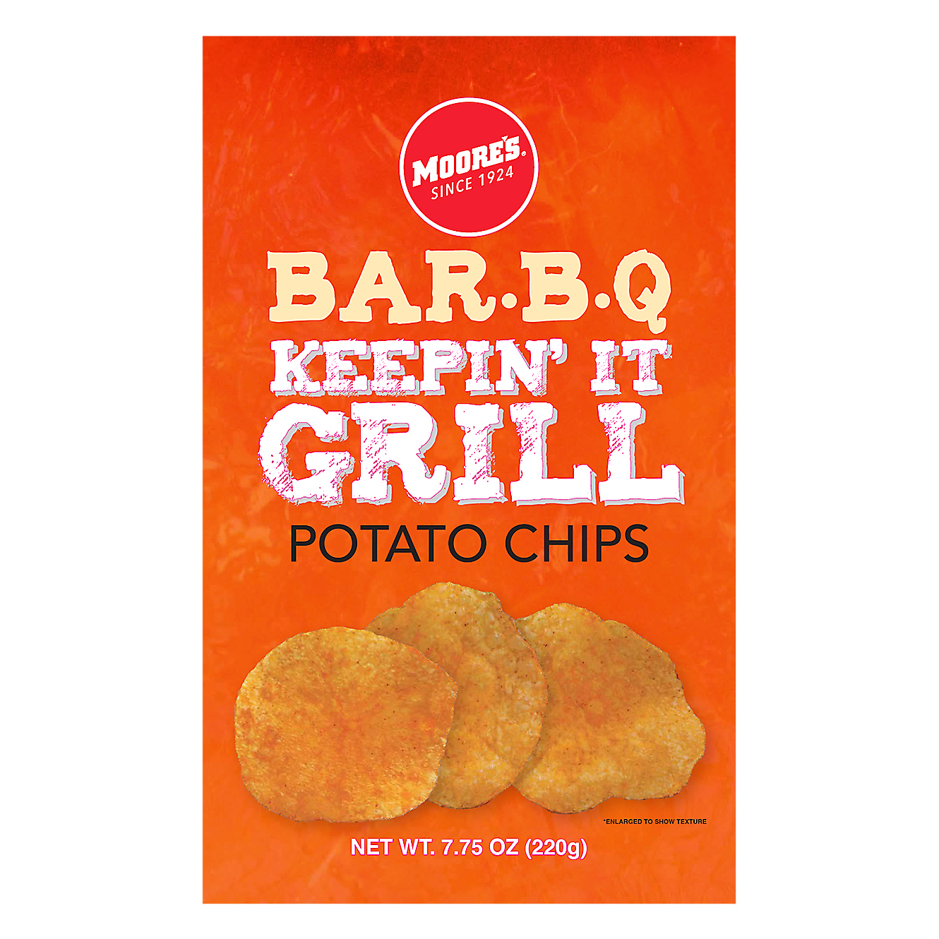 Moore's Keepin' It Grill Bar.B.Q Potato Chips 7.75 oz Bag