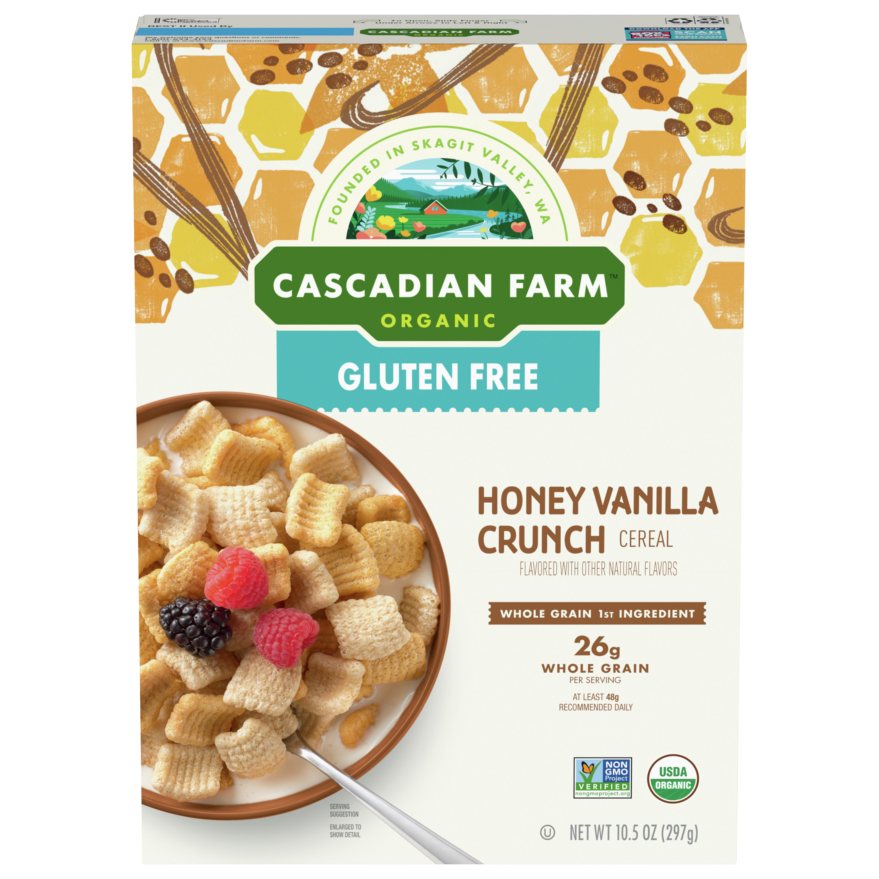 Cascadian Farm Organic Gluten Free Honey Vanilla Crunch Cereal, 10.5 oz.