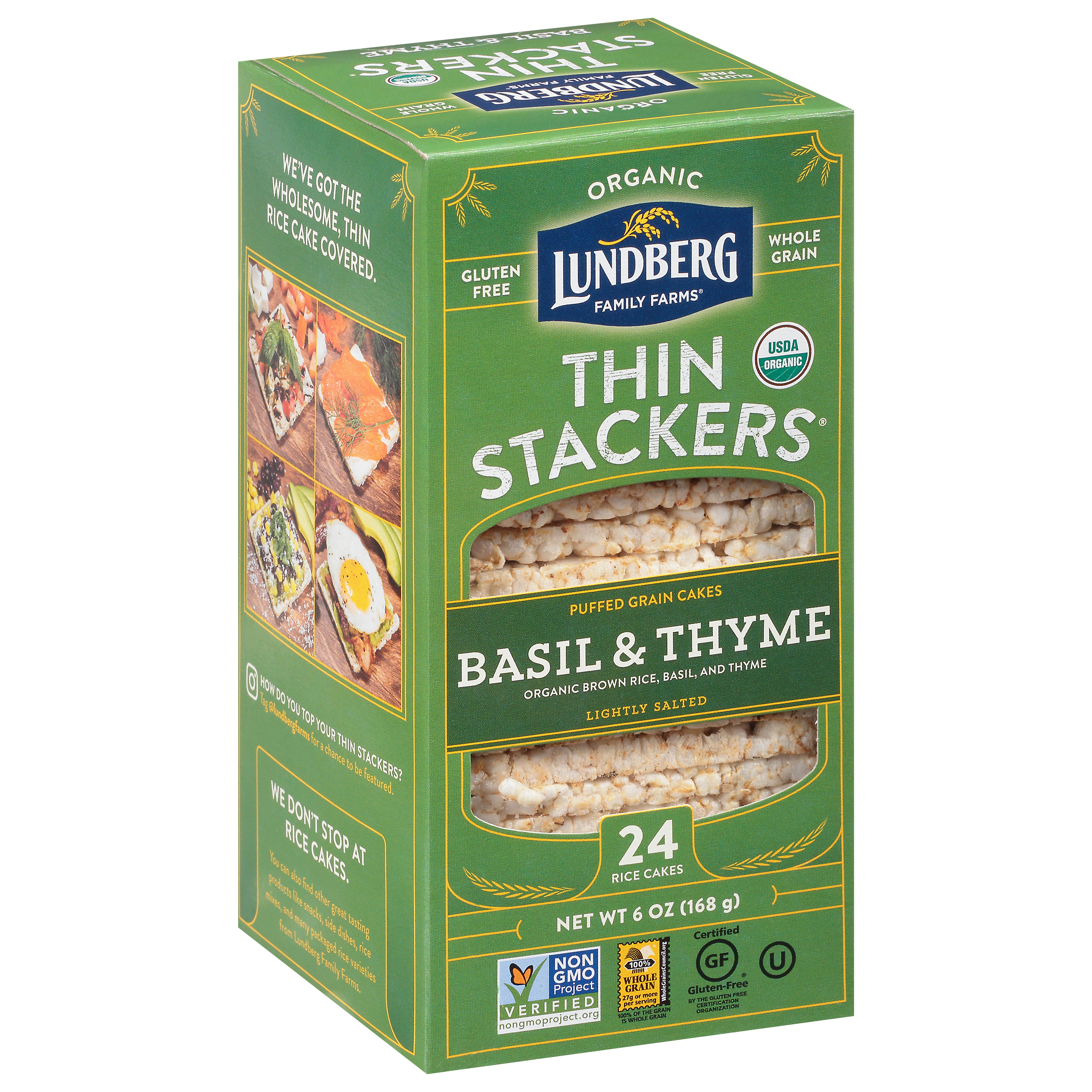 Lundberg Family Farms Lightly Salted Organic Basil & Thyme Rice Cakes