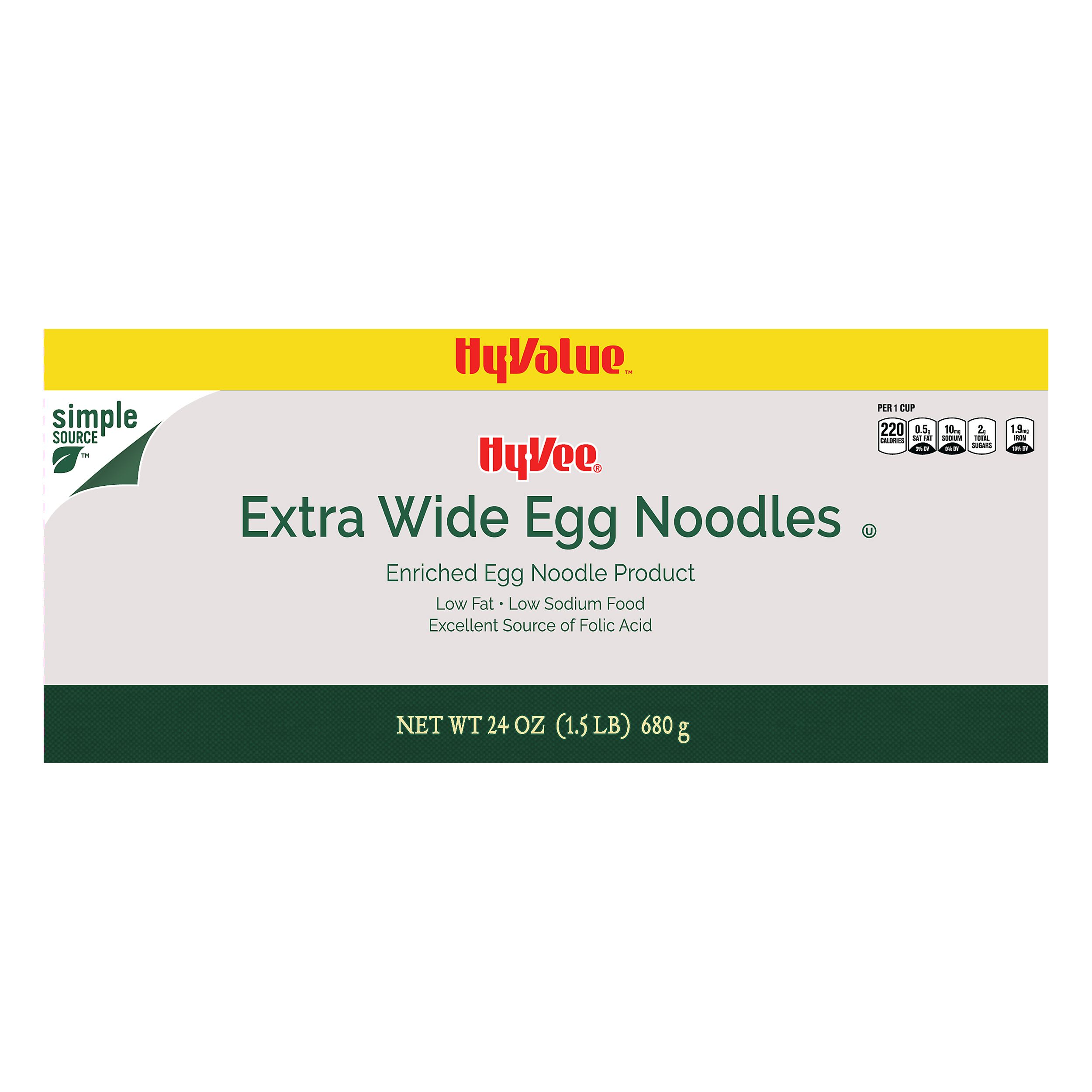 HyVee Extra Wide Egg Noodles 24 oz Bag