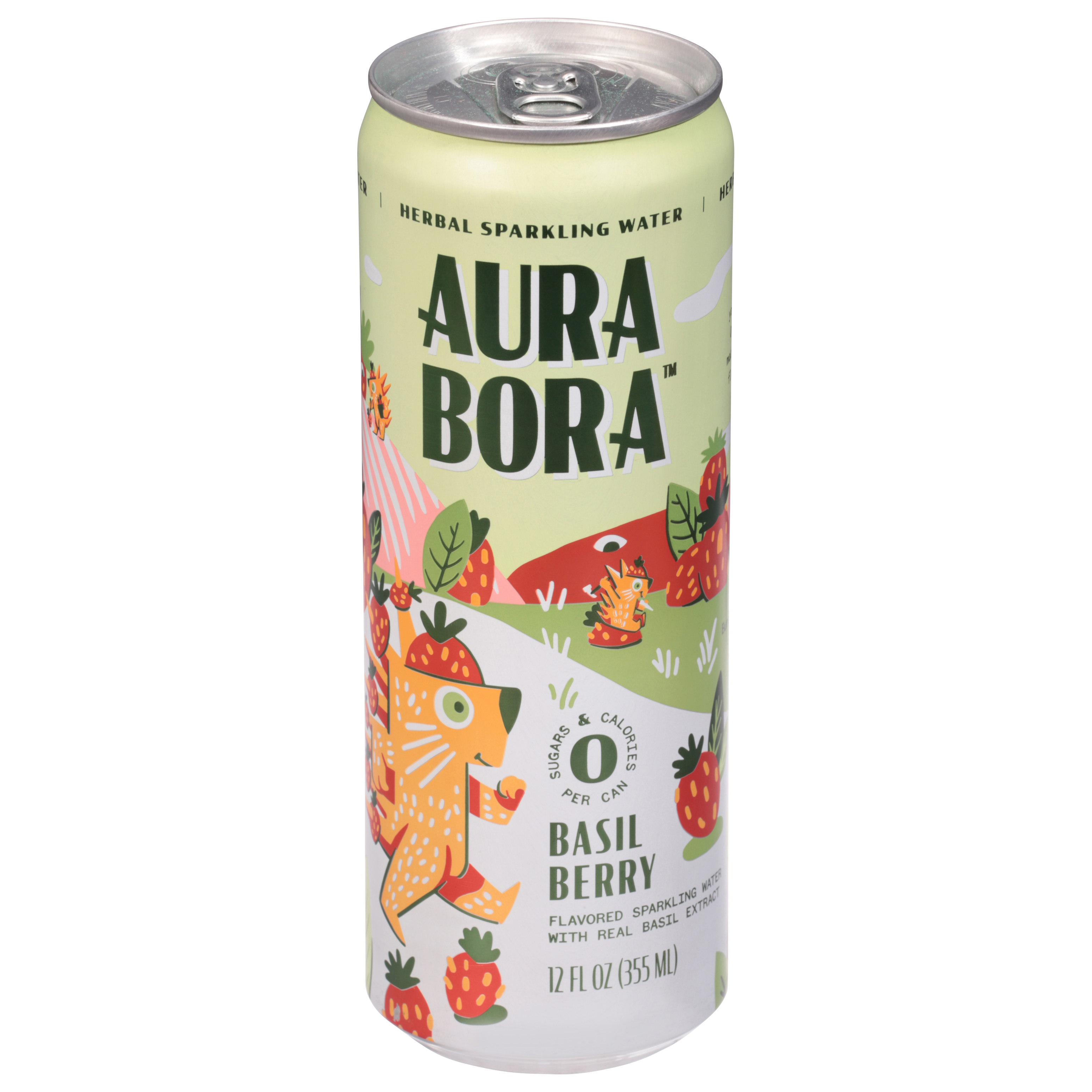 Aura Bora Basil Berry Herbal Sparkling Water
