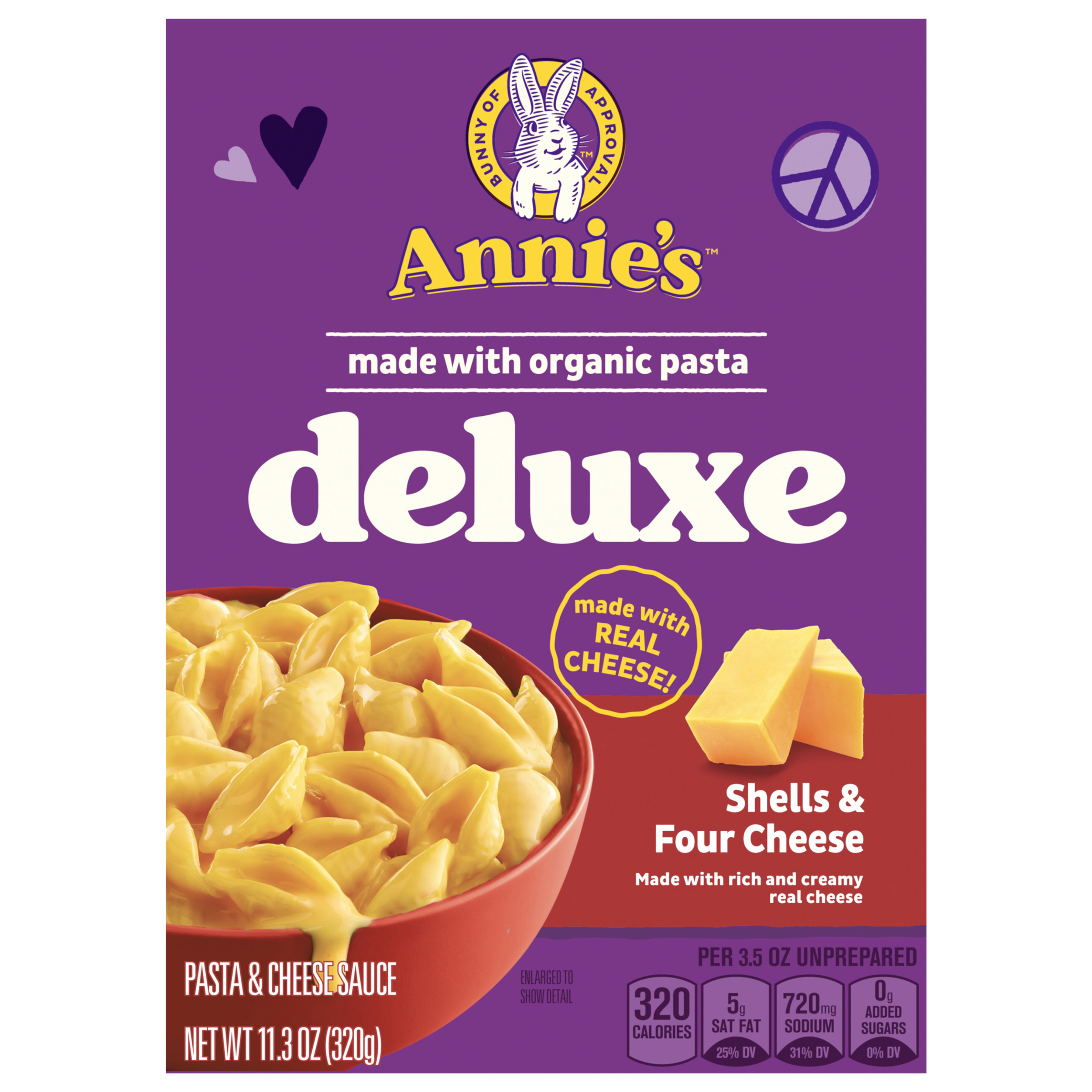 Annie's Deluxe Macaroni and Cheese with Organic Pasta, Shells and Four Cheese,